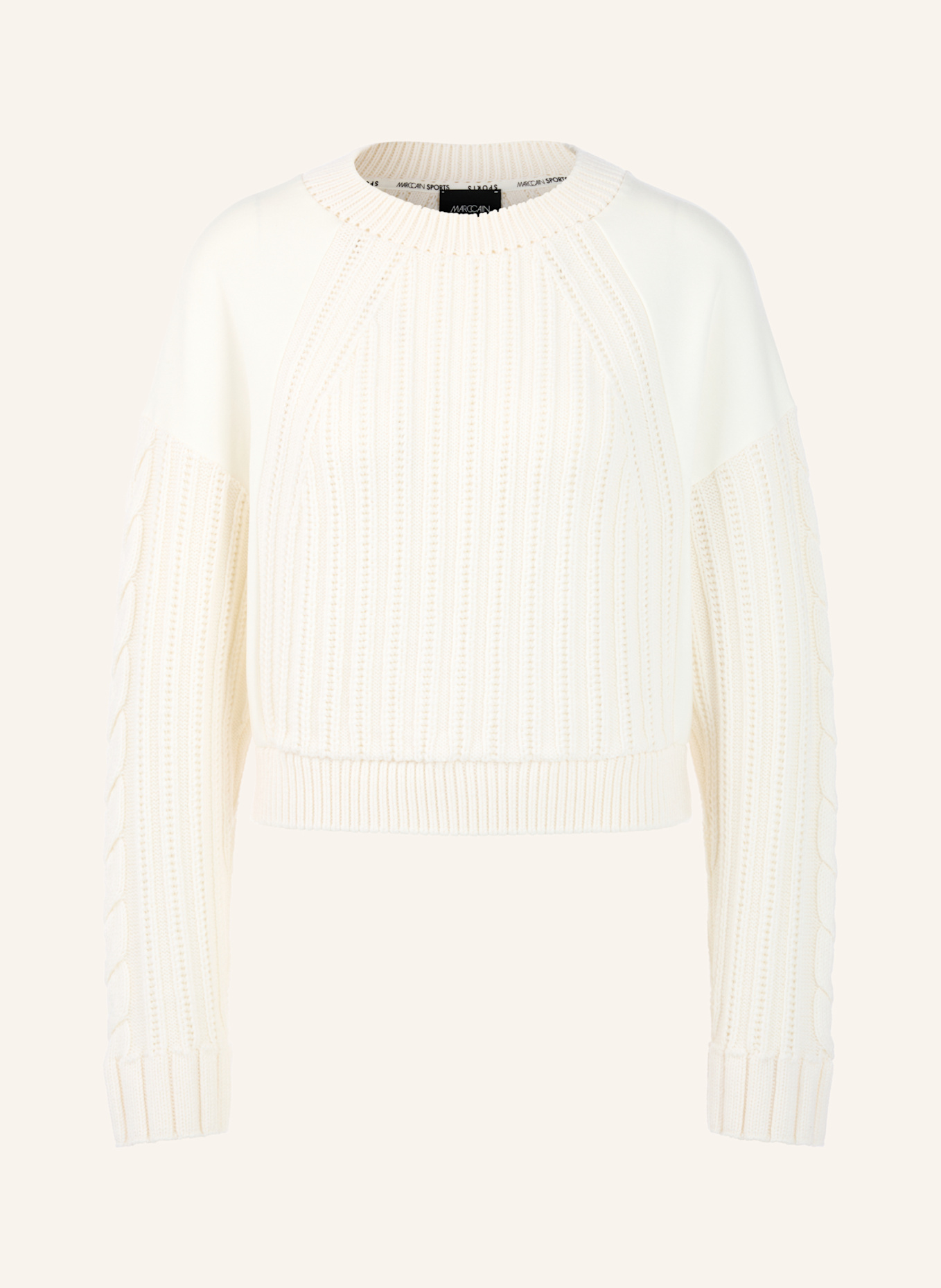 MARC CAIN Pullover: WEISS/ CREME