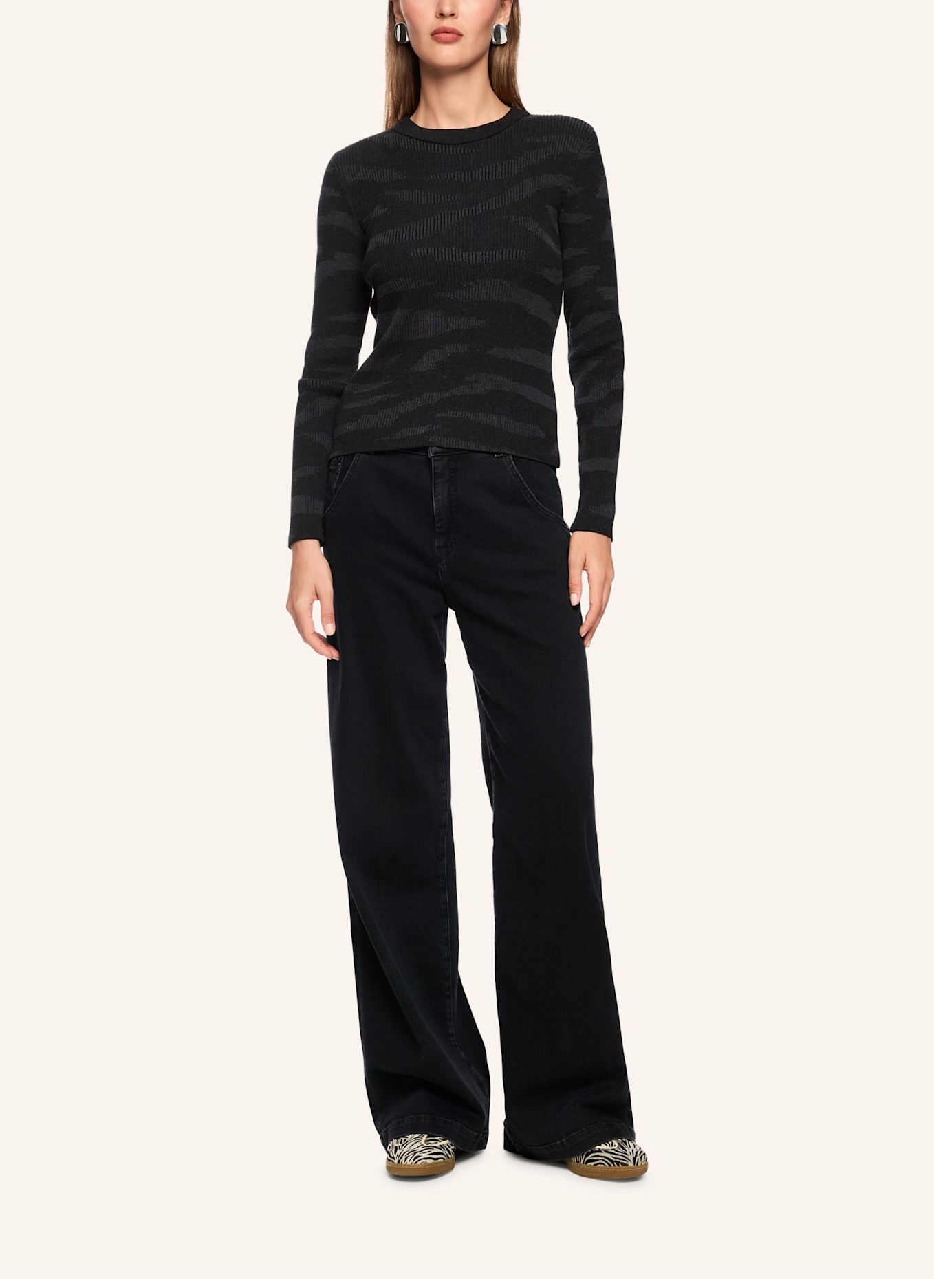 MARC CAIN Pullover: SCHWARZ