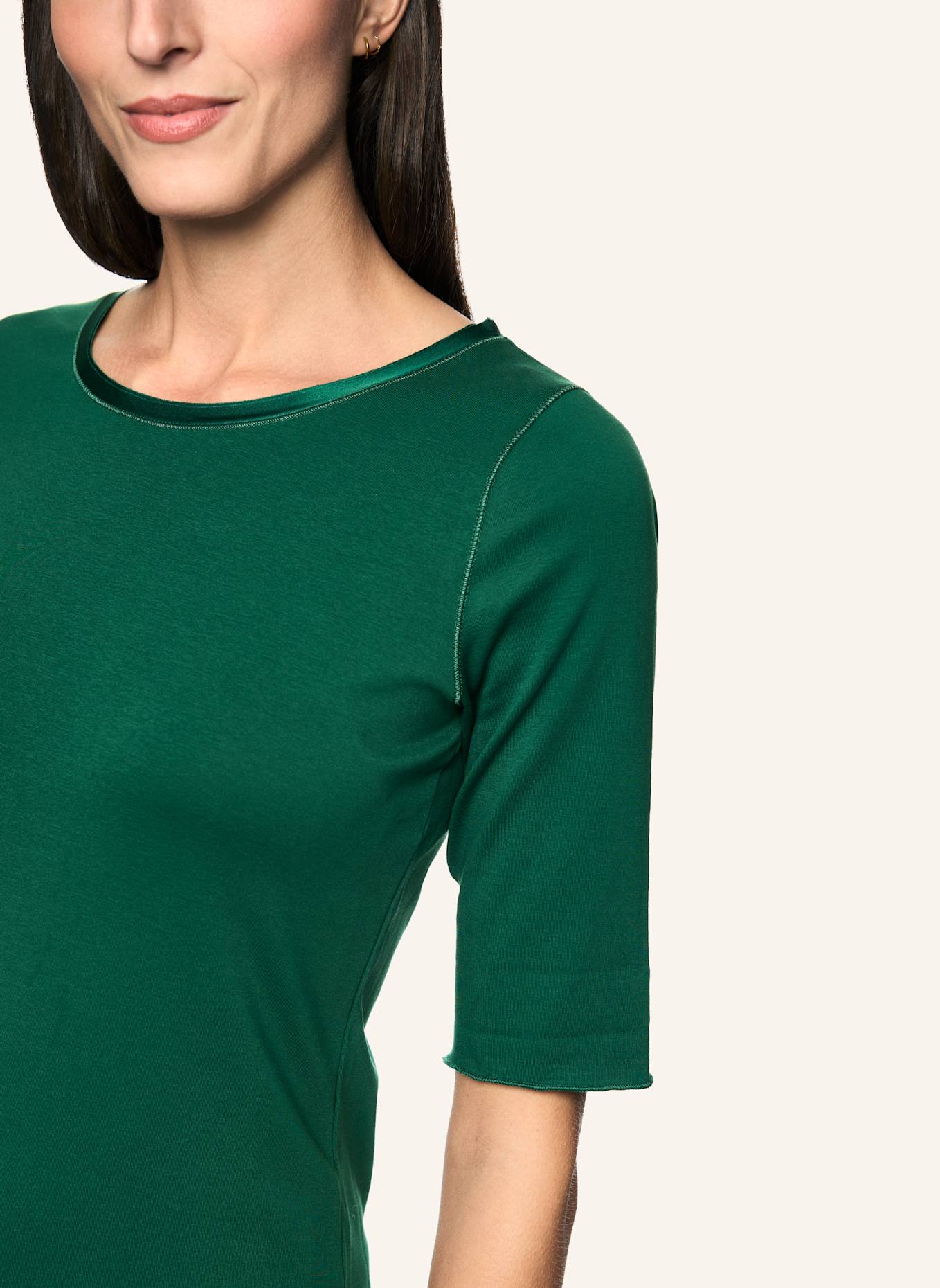 MARC CAIN Shirt mit 3/4-Arm: DUNKELGRÜN