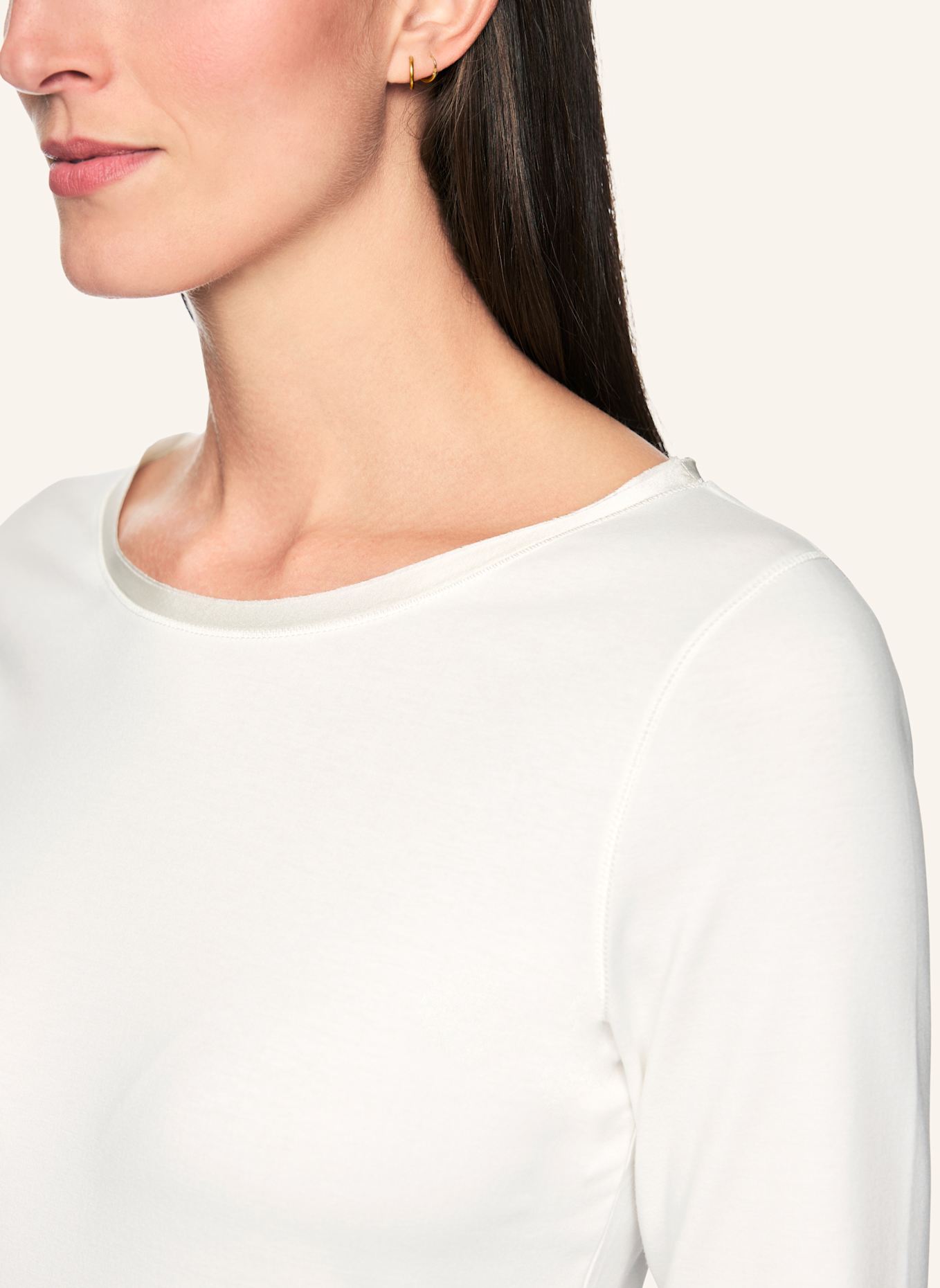 MARC CAIN Longsleeve: WEISS/ CREME