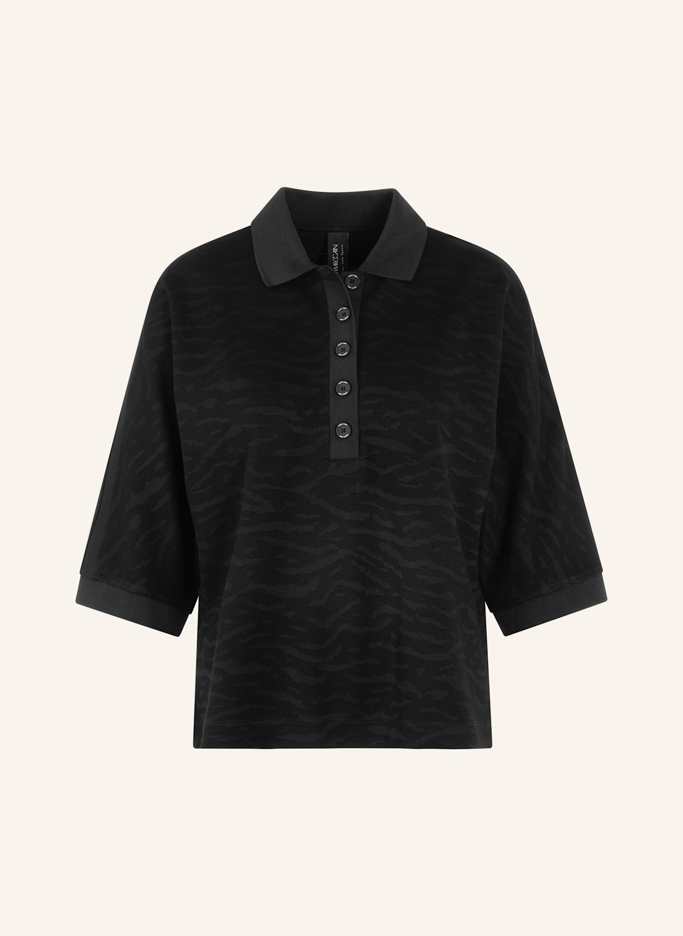 MARC CAIN Poloshirt: SCHWARZ