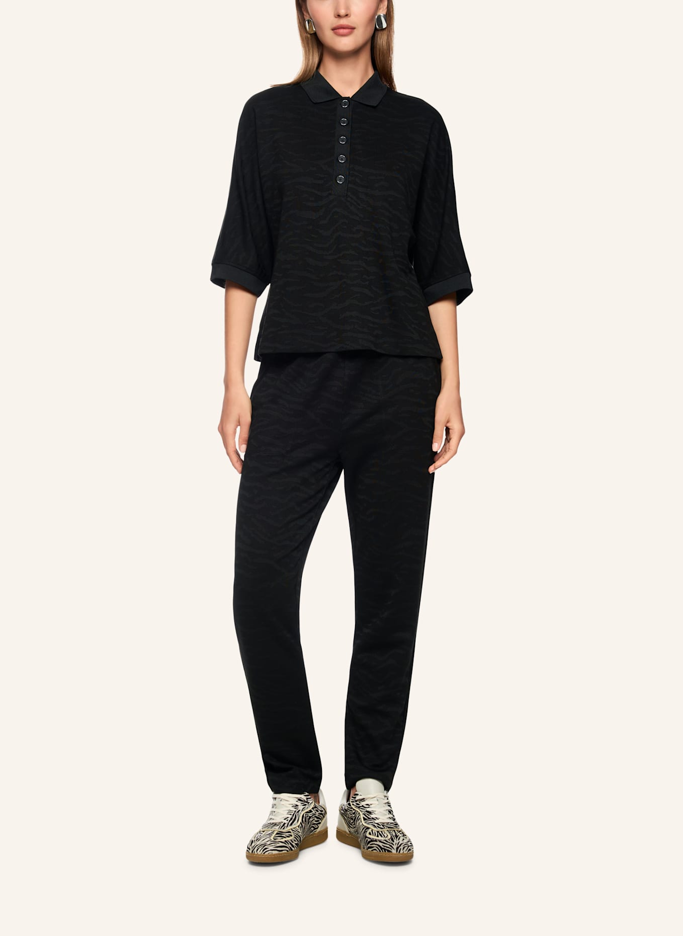 MARC CAIN Poloshirt: SCHWARZ