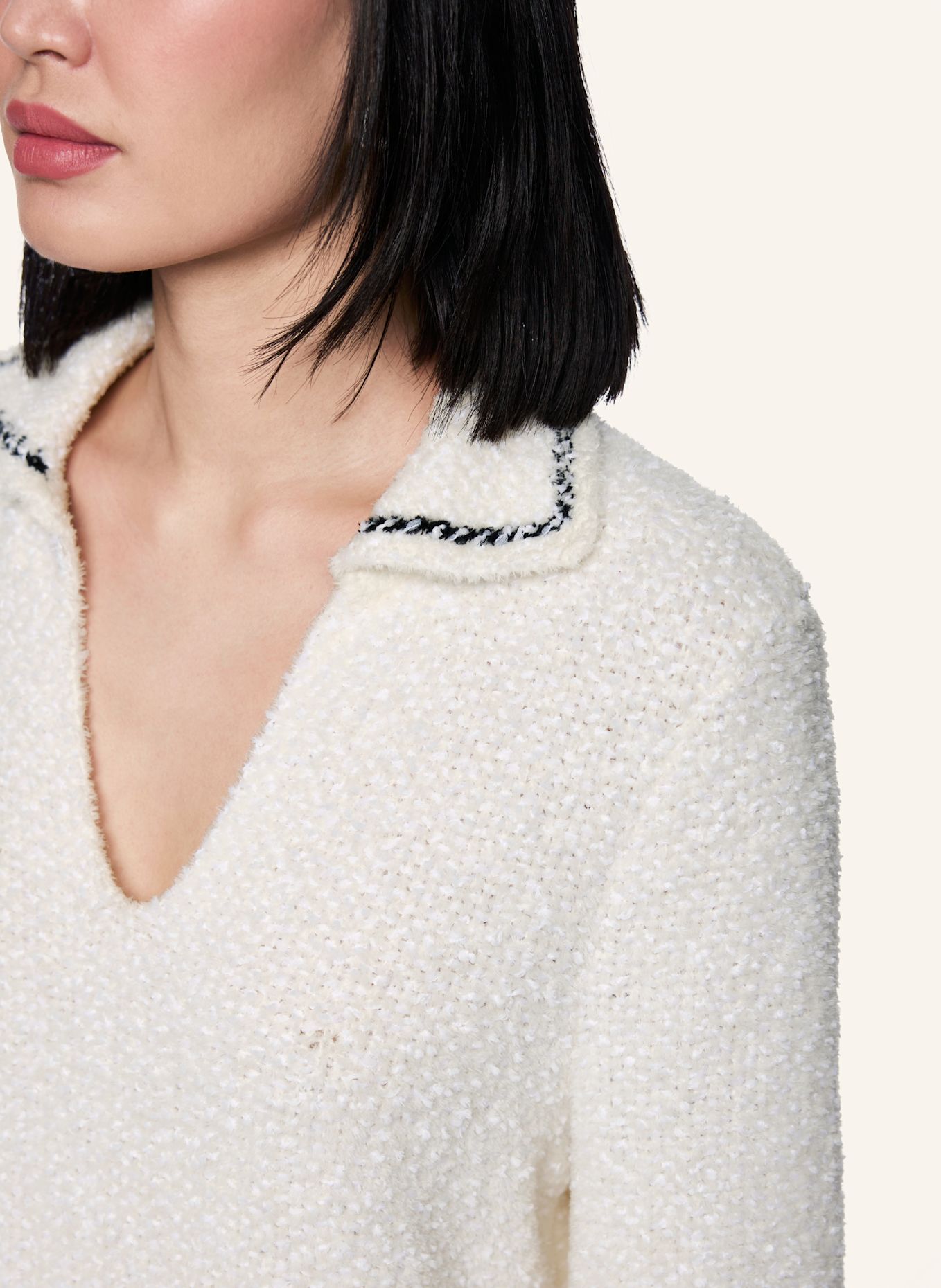 MARC CAIN Pullover: WEISS/ CREME