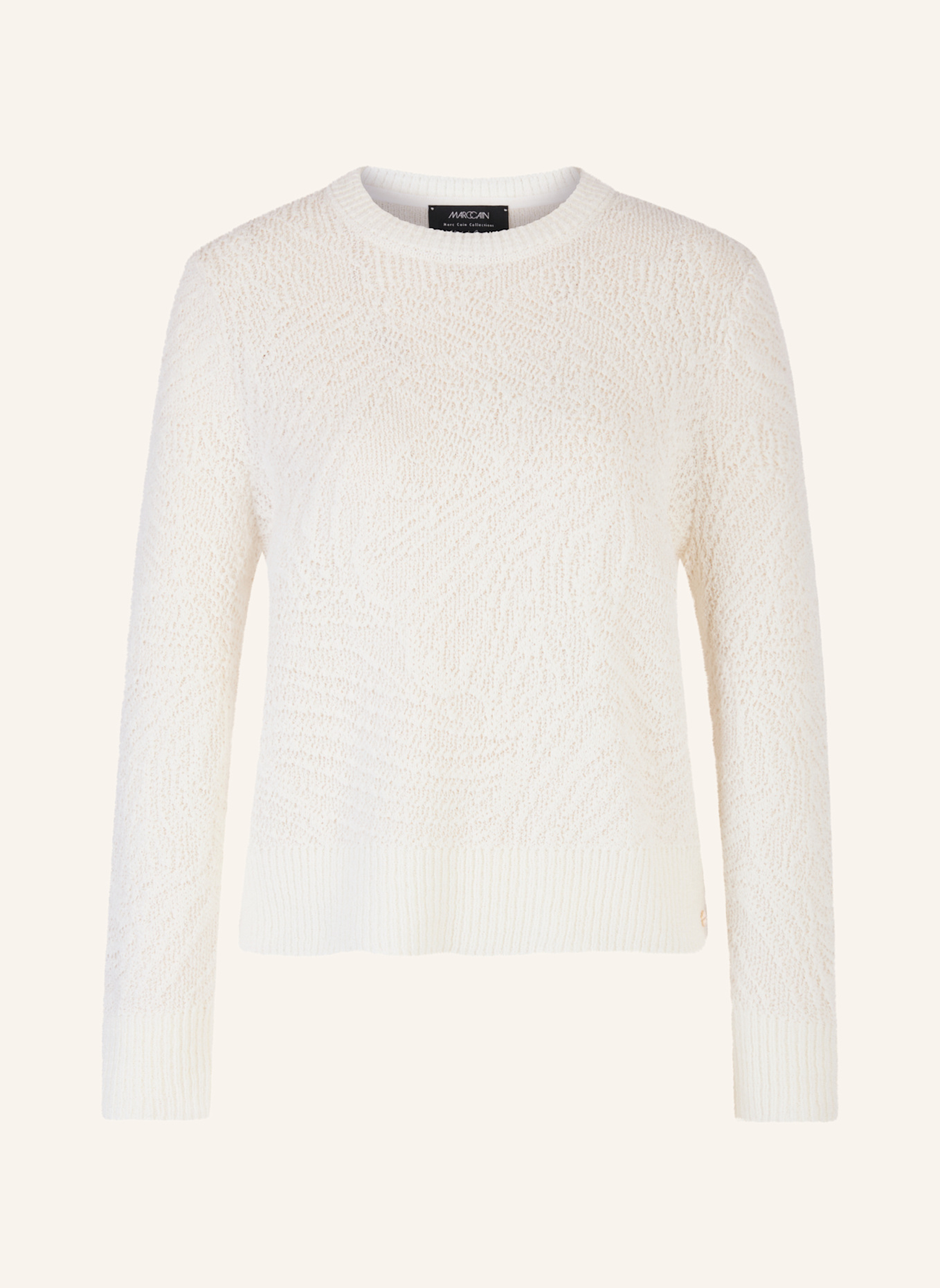 MARC CAIN Pullover mit Glitzergarn: WEISS/ CREME