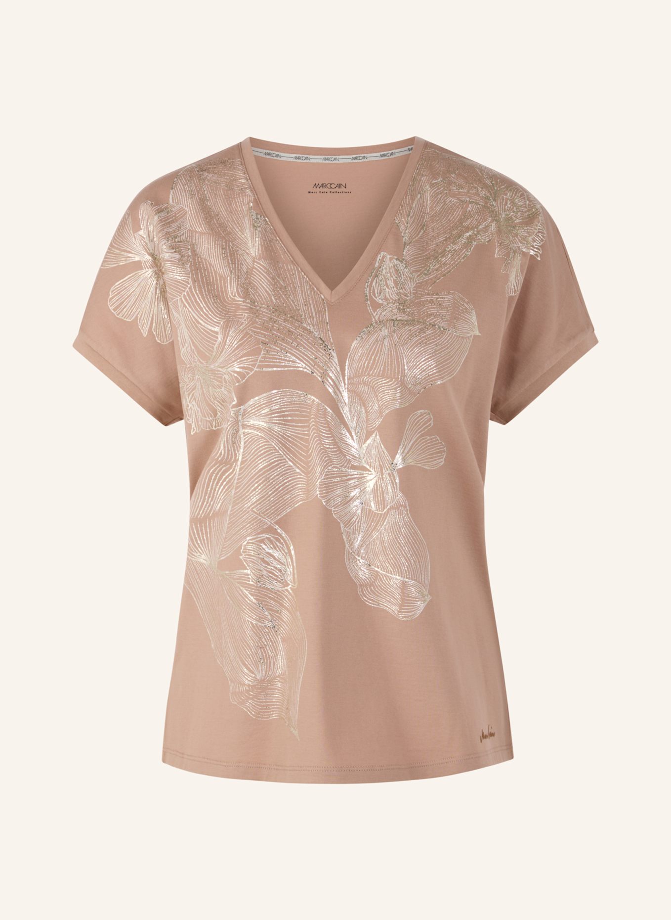 MARC CAIN T-Shirt: TAUPE