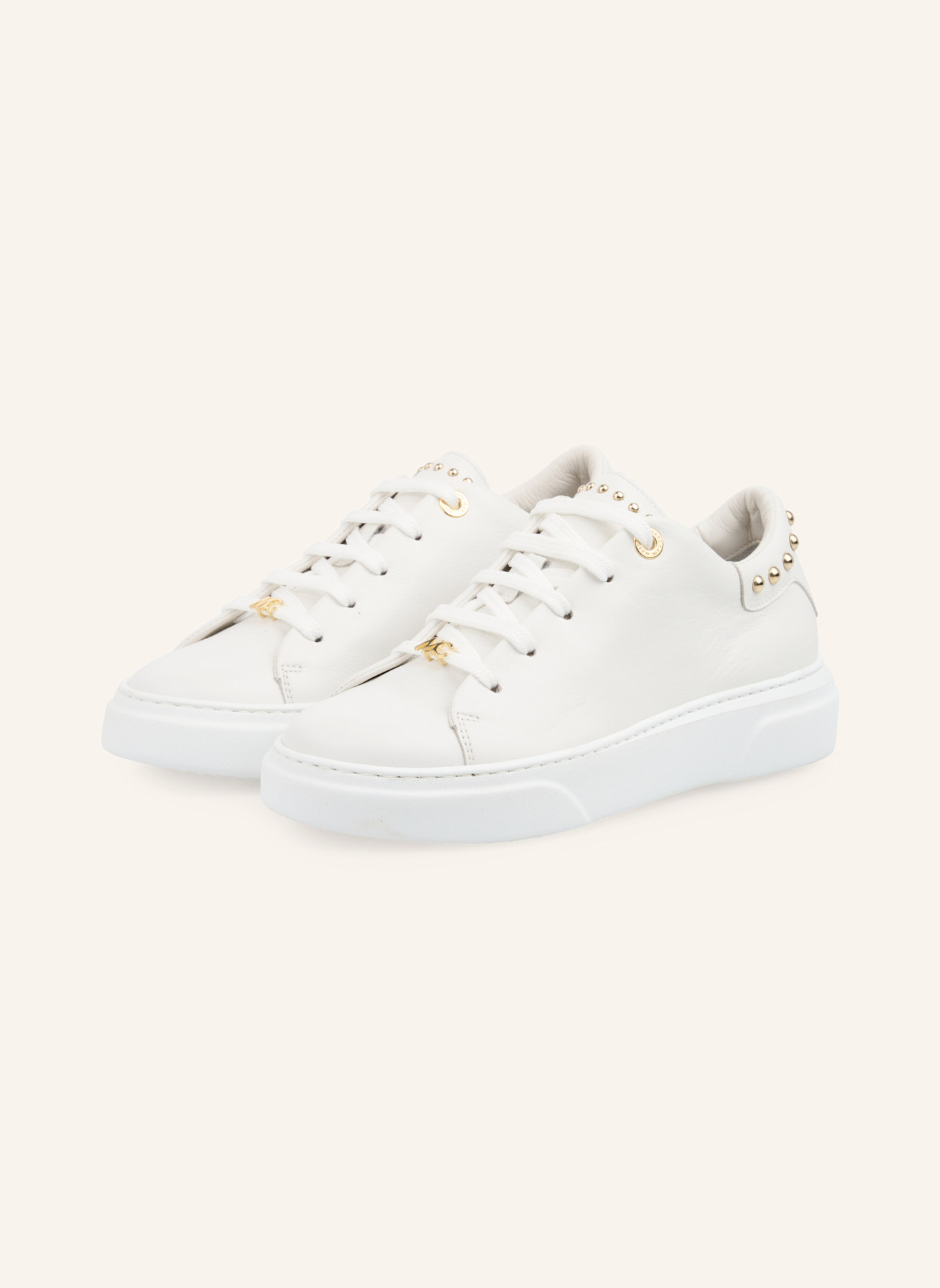 MARC CAIN Sneaker: WEISS/ CREME