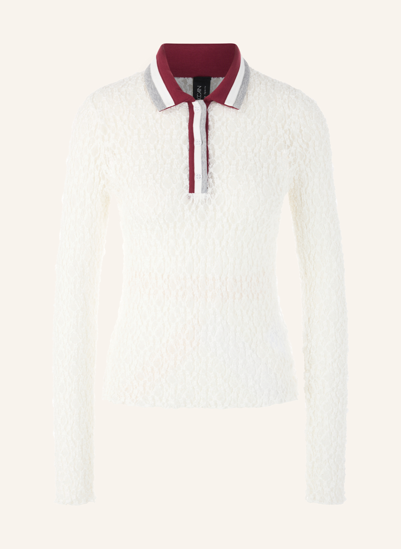 MARC CAIN Poloshirt: WEISS/ CREME
