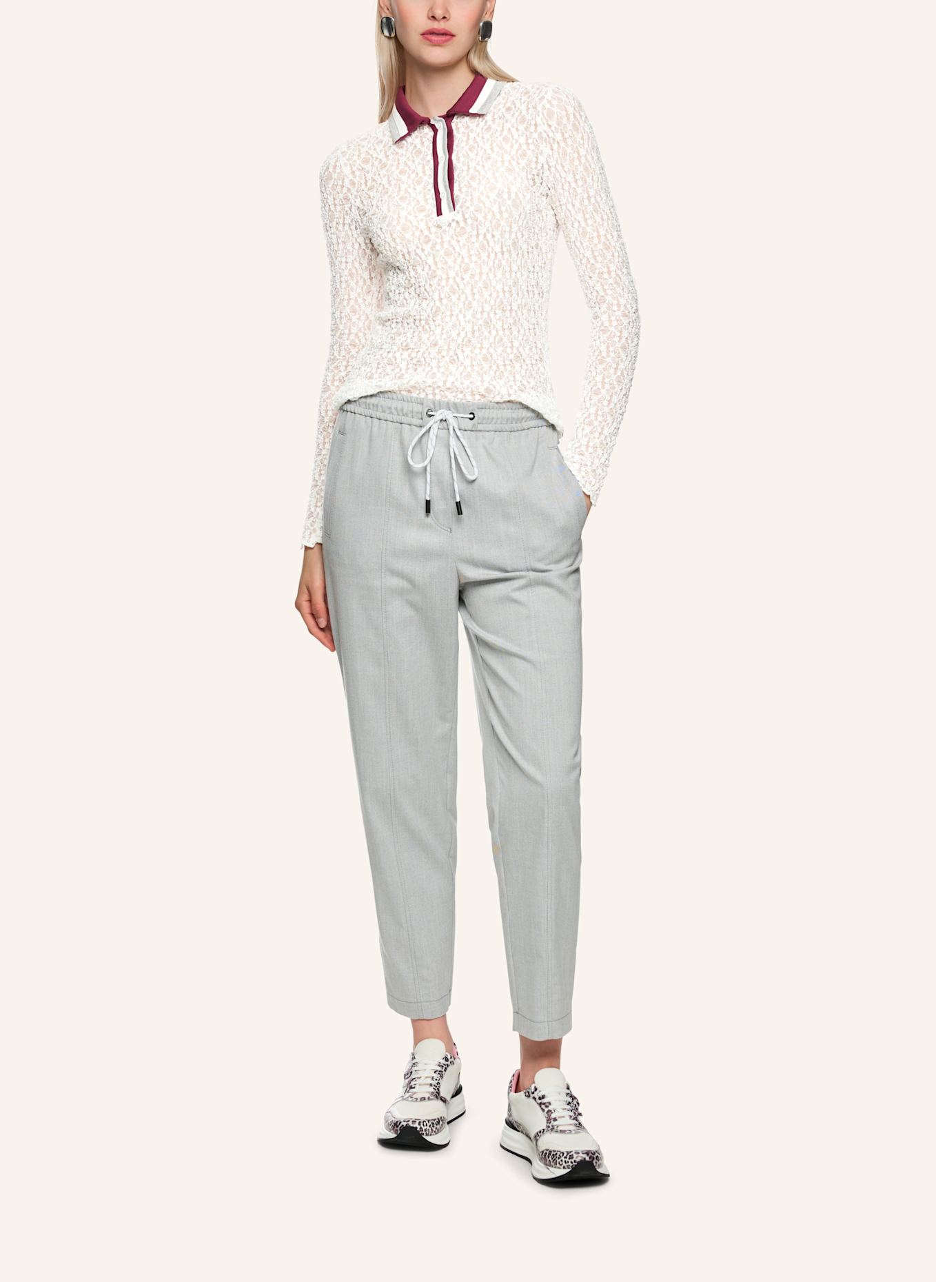 MARC CAIN Poloshirt: WEISS/ CREME