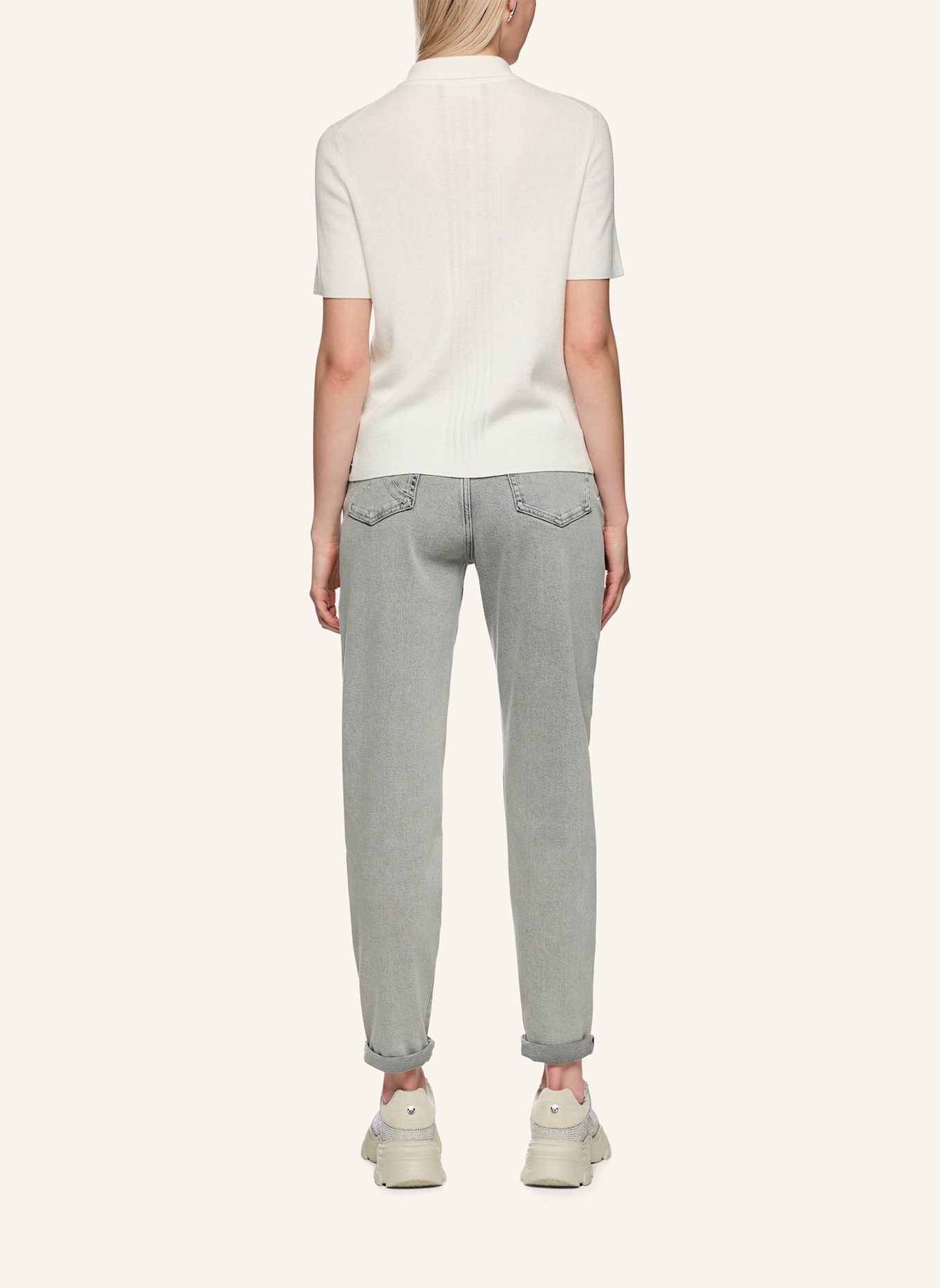 MARC CAIN Poloshirt: WEISS/ CREME