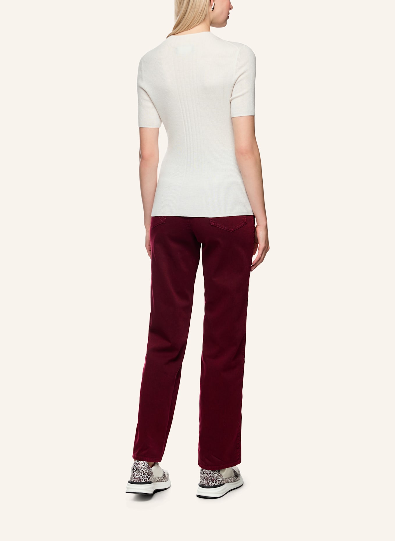 MARC CAIN Pullover: WEISS/ CREME