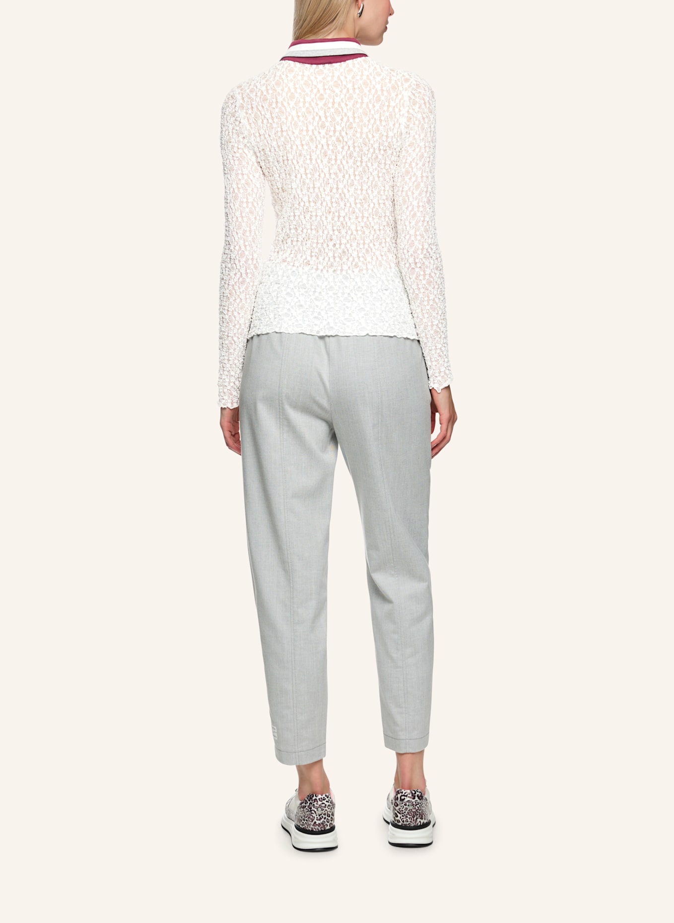 MARC CAIN Poloshirt: WEISS/ CREME