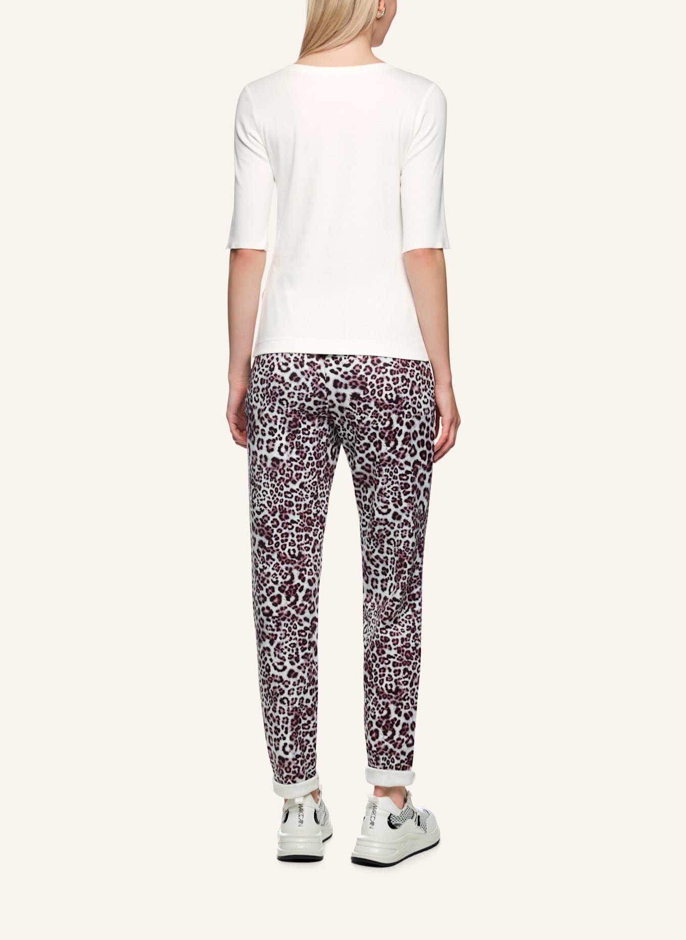 MARC CAIN Shirt mit 3/4-Arm: WEISS/ CREME