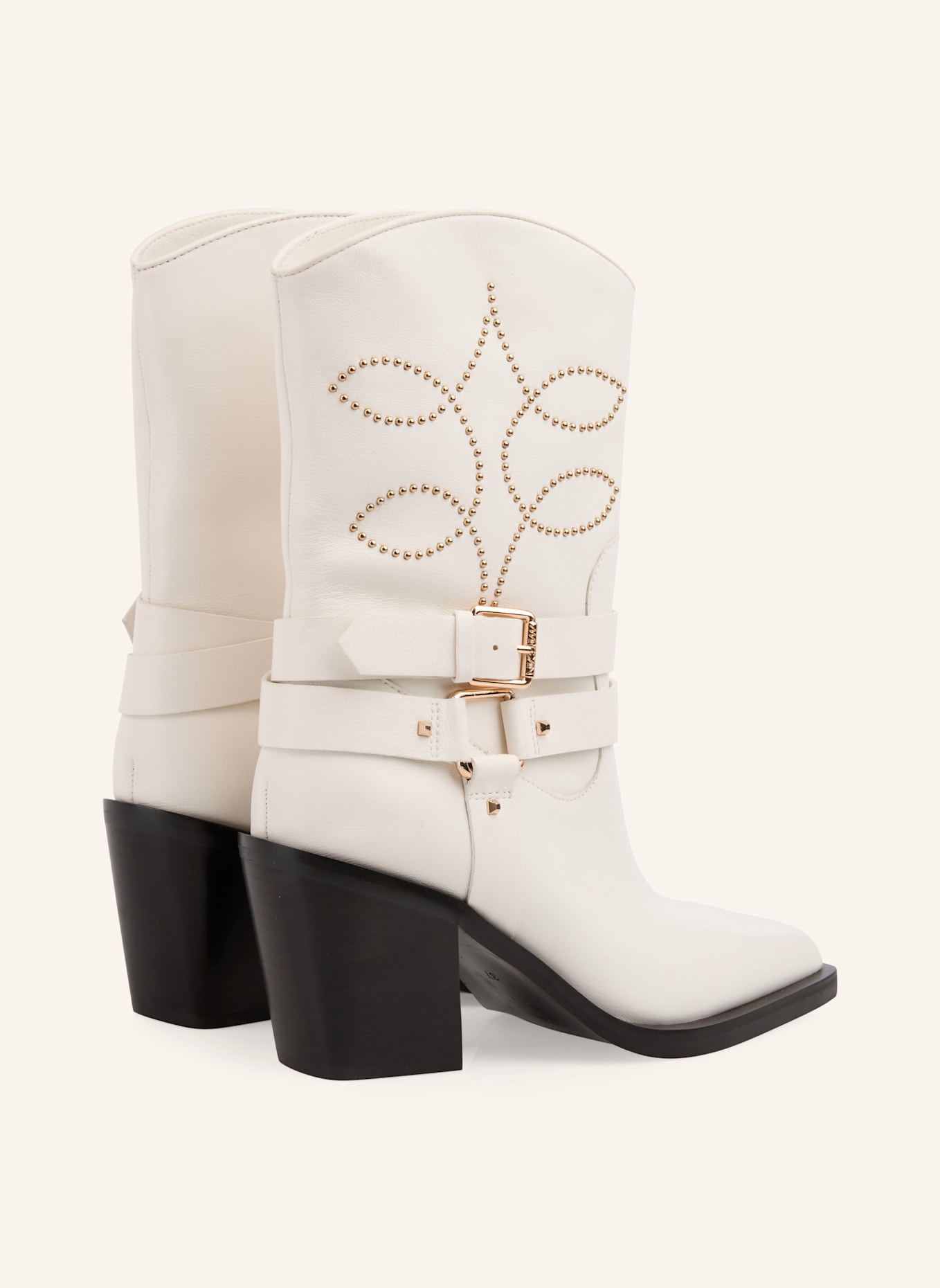 MARC CAIN Stiefelette: WEISS/ CREME