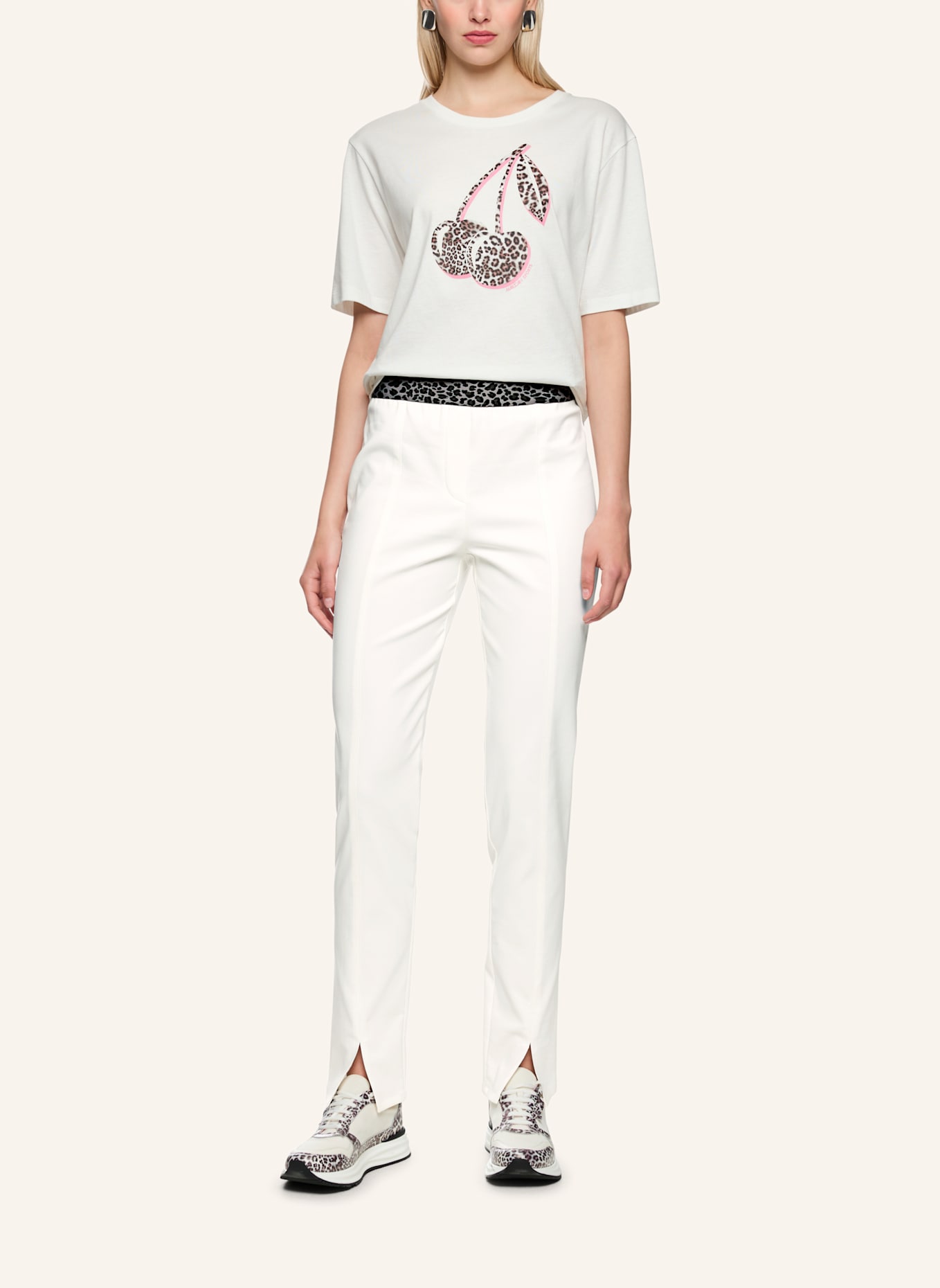 MARC CAIN Hose SIENA: WEISS/ CREME