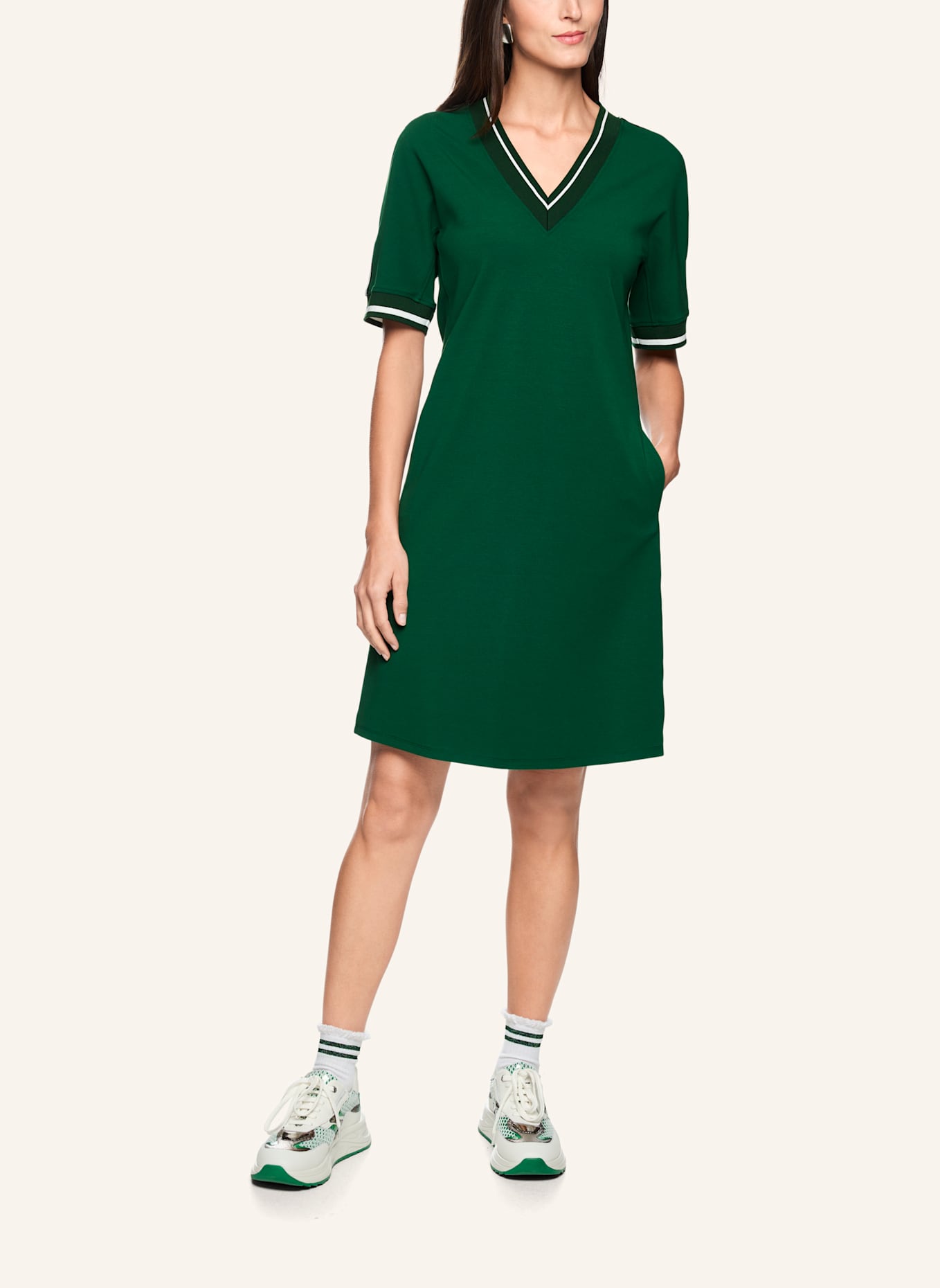 MARC CAIN Kleid: DUNKELGRÜN