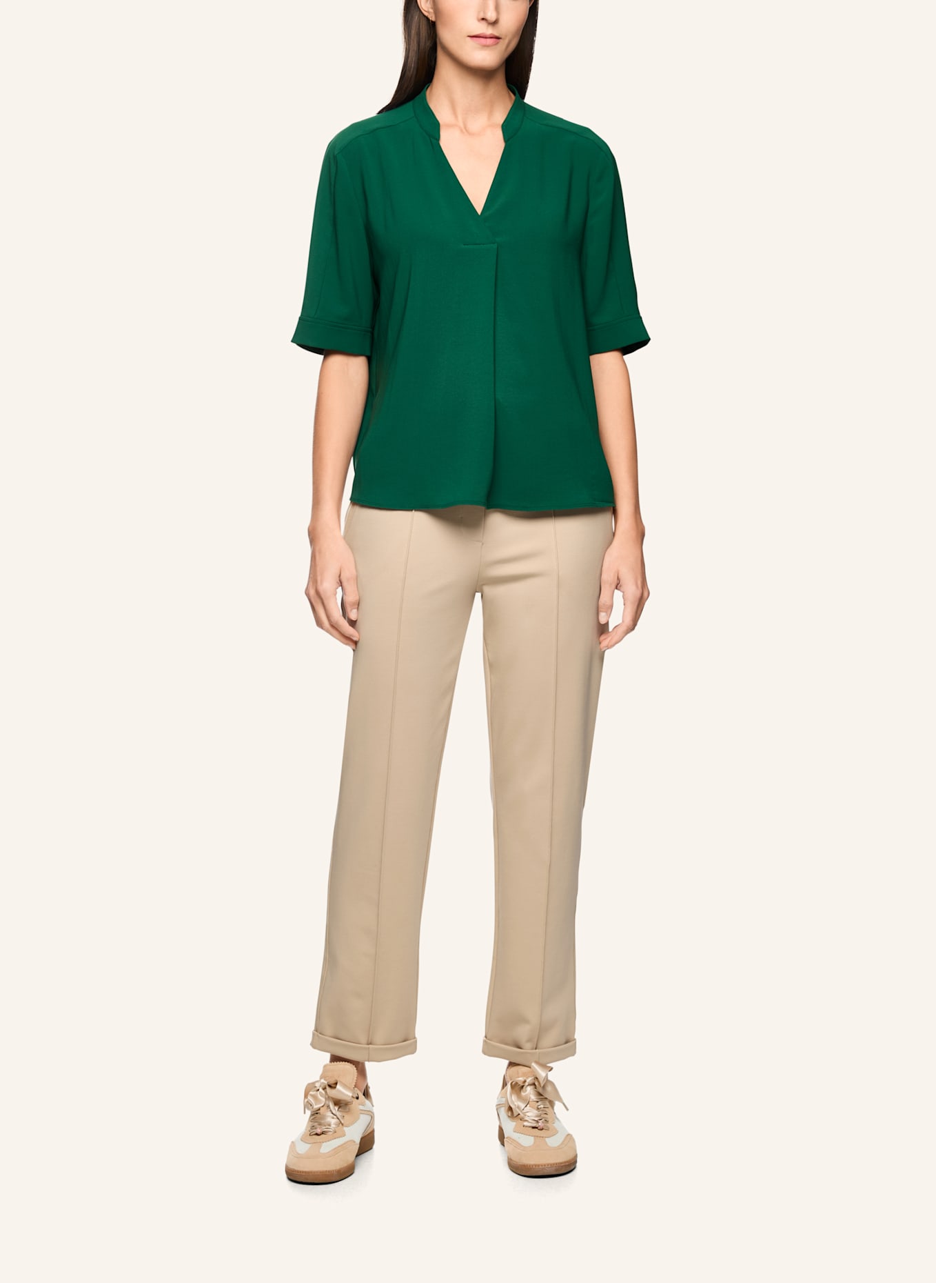 MARC CAIN Bluse: DUNKELGRÜN