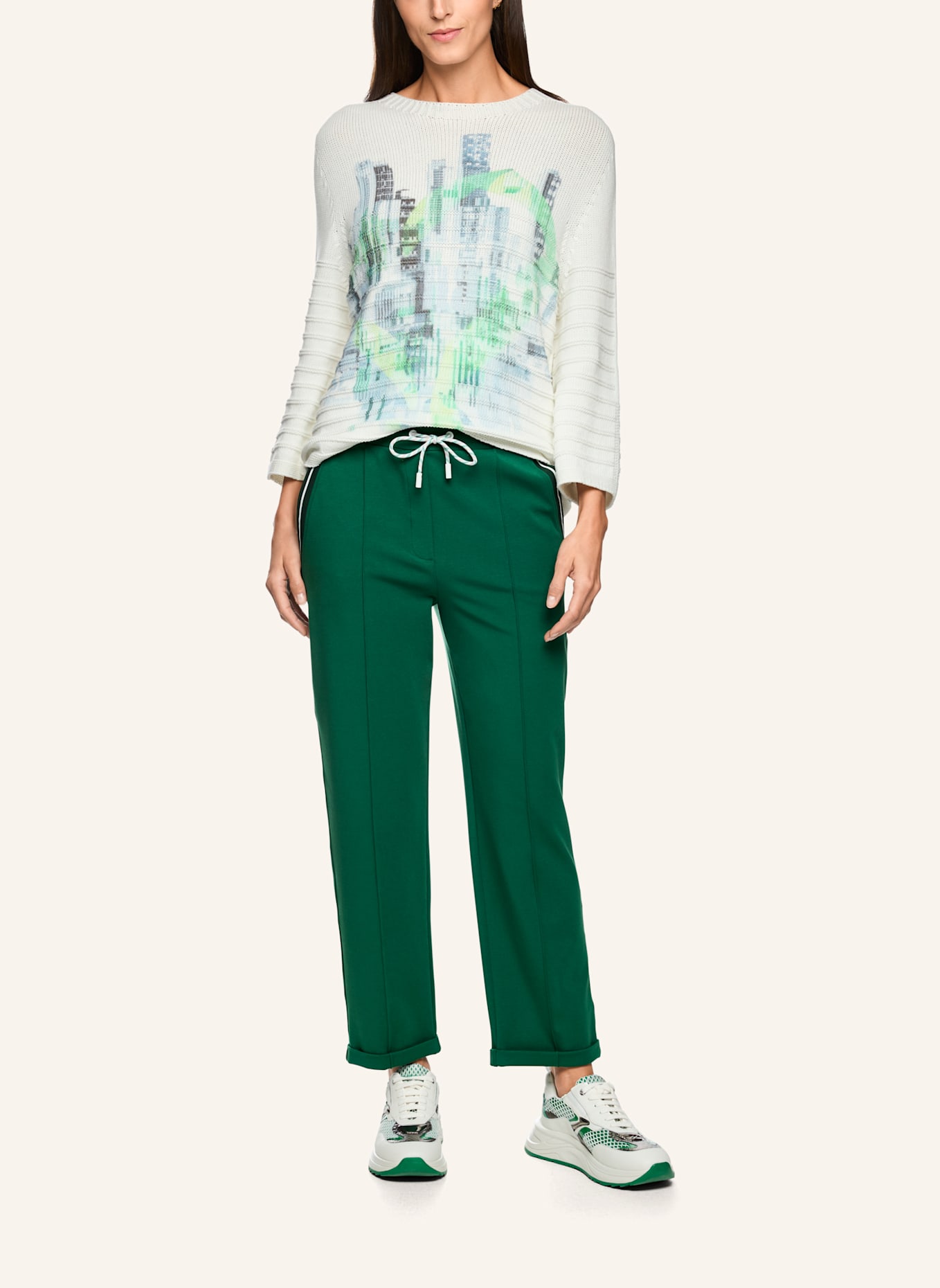 MARC CAIN 7/8-Hose FRIA: DUNKELGRÜN