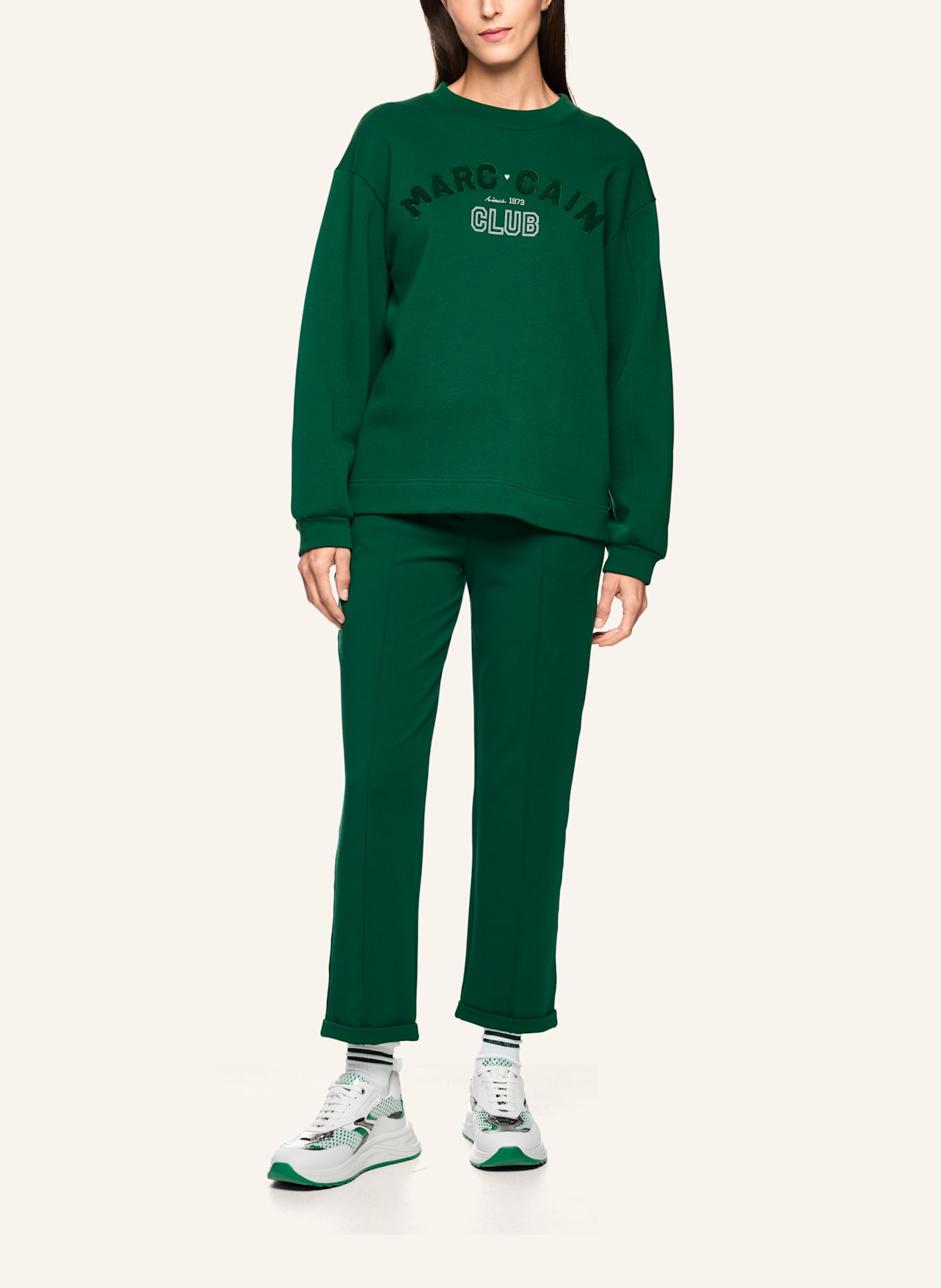 MARC CAIN Sweat-Shirt: DUNKELGRÜN