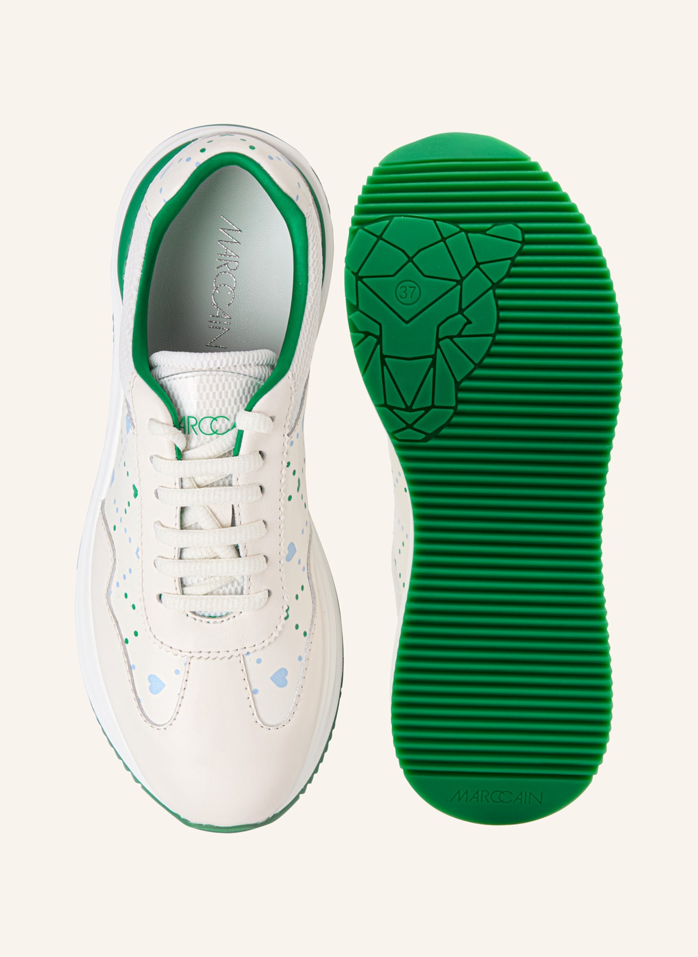 MARC CAIN Sneaker: WEISS/ CREME