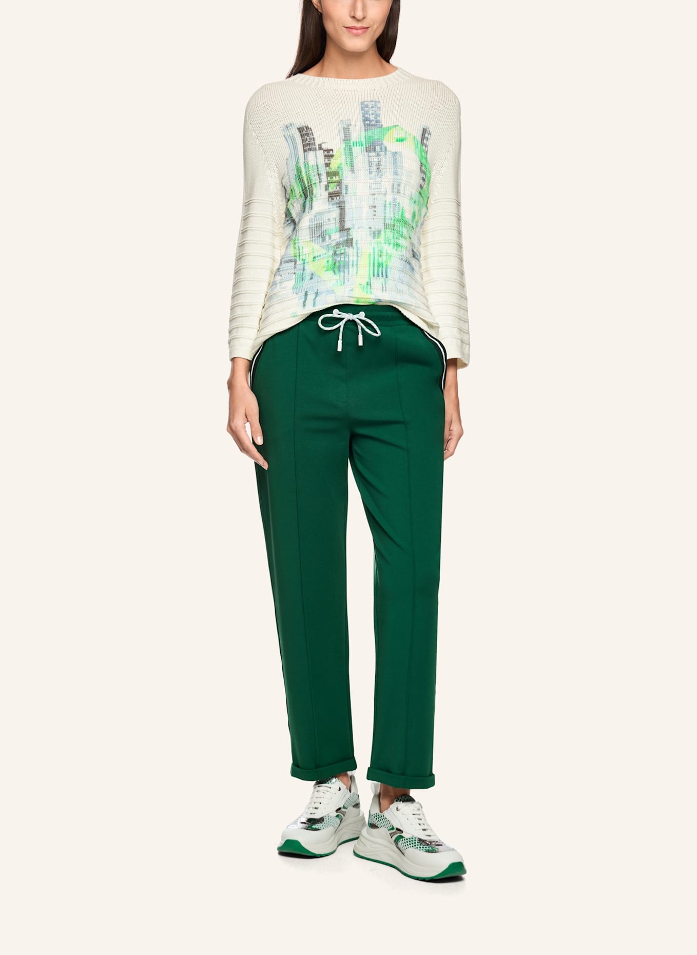 MARC CAIN Pullover: DUNKELGRÜN