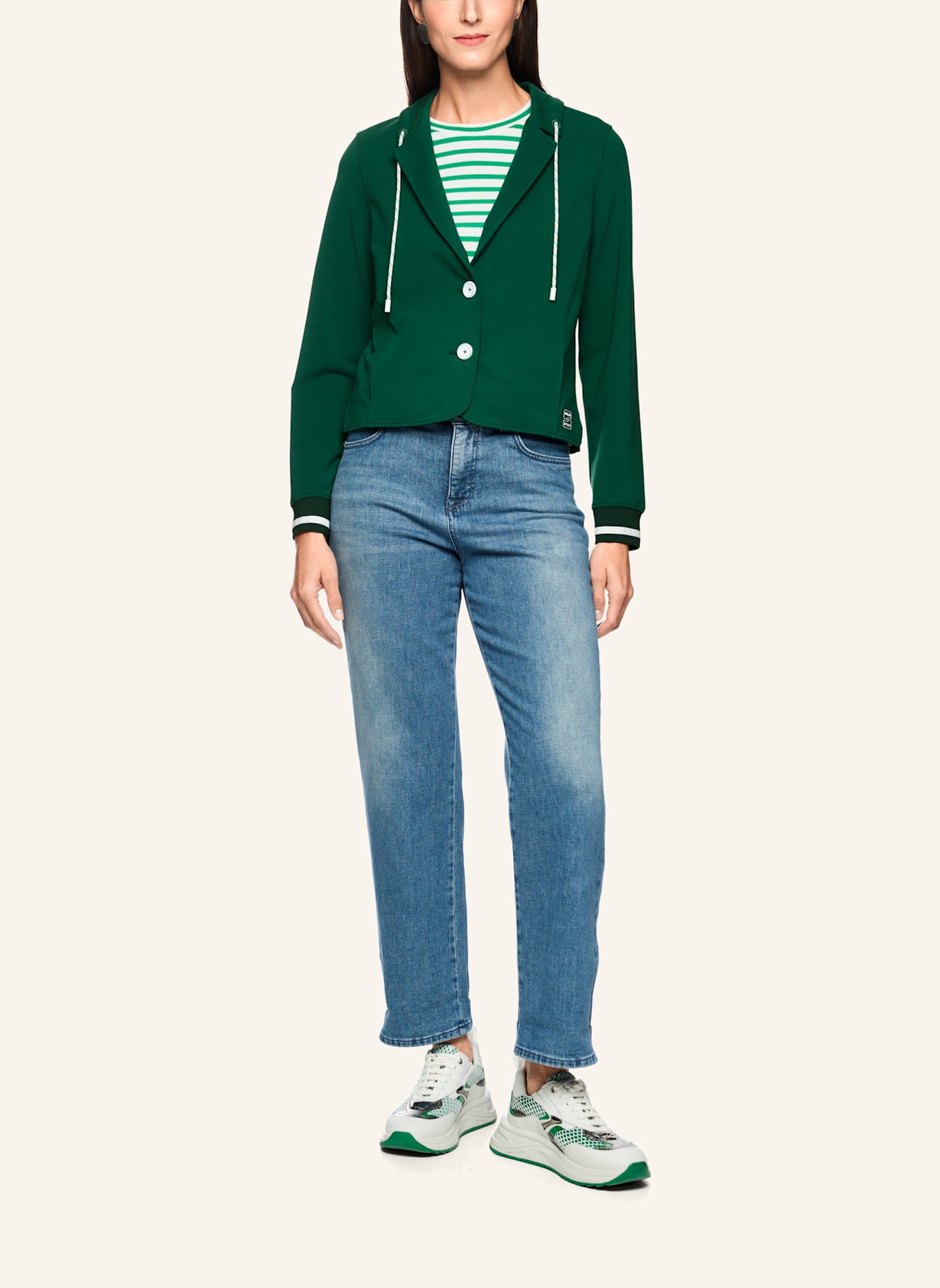 MARC CAIN Jerseyblazer: DUNKELGRÜN