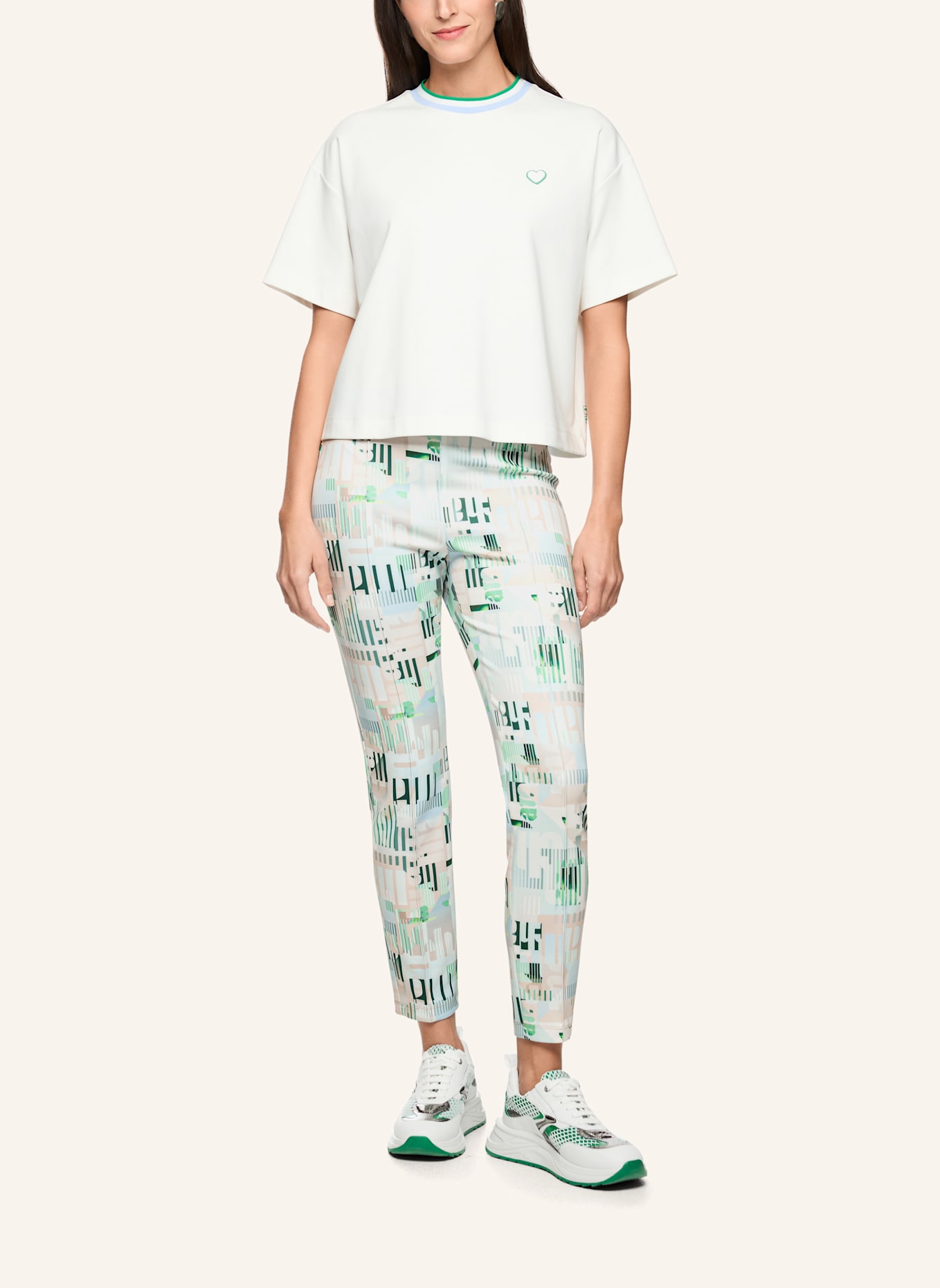 MARC CAIN T-Shirt: WEISS/ CREME