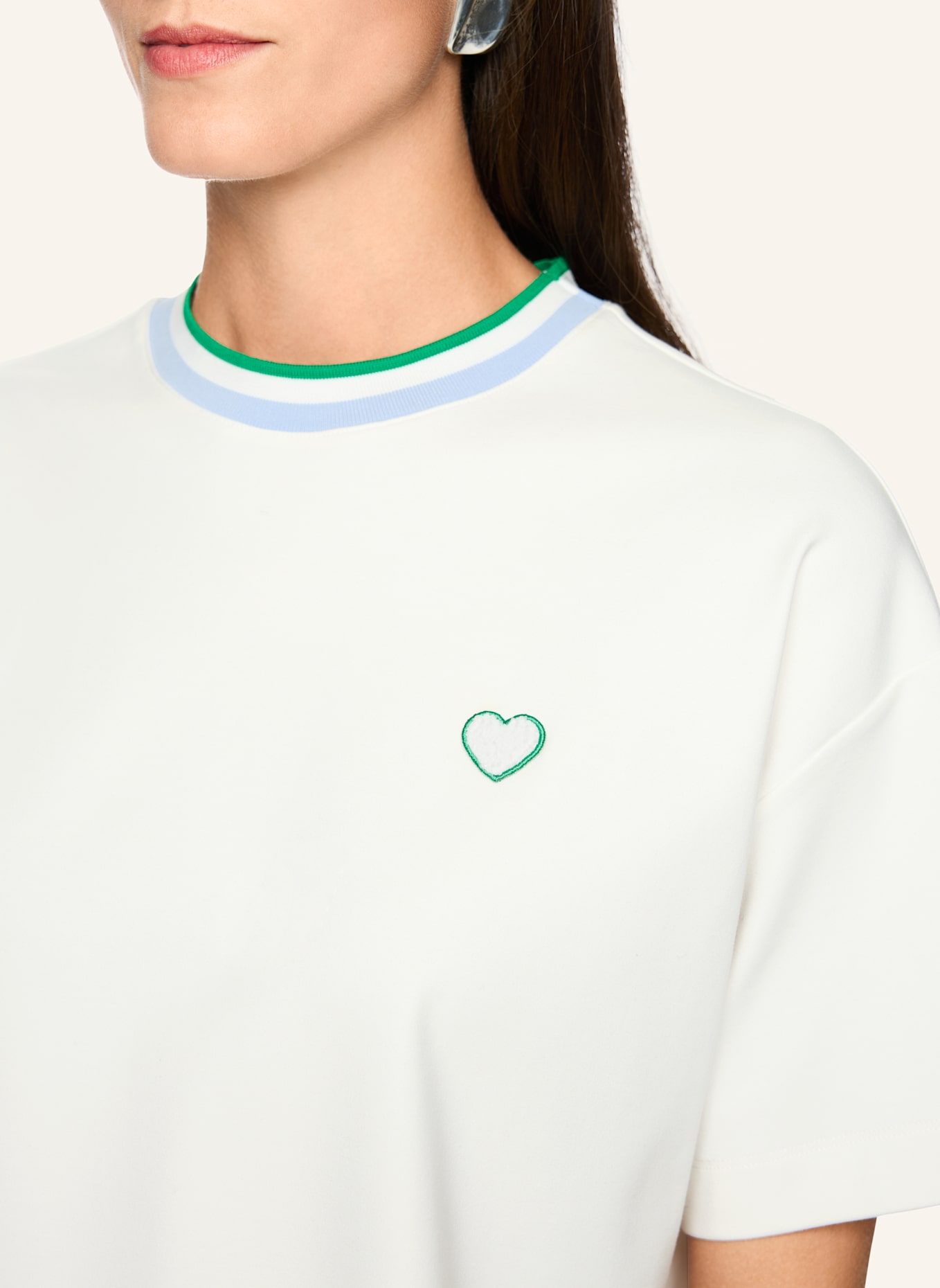 MARC CAIN T-Shirt: WEISS/ CREME