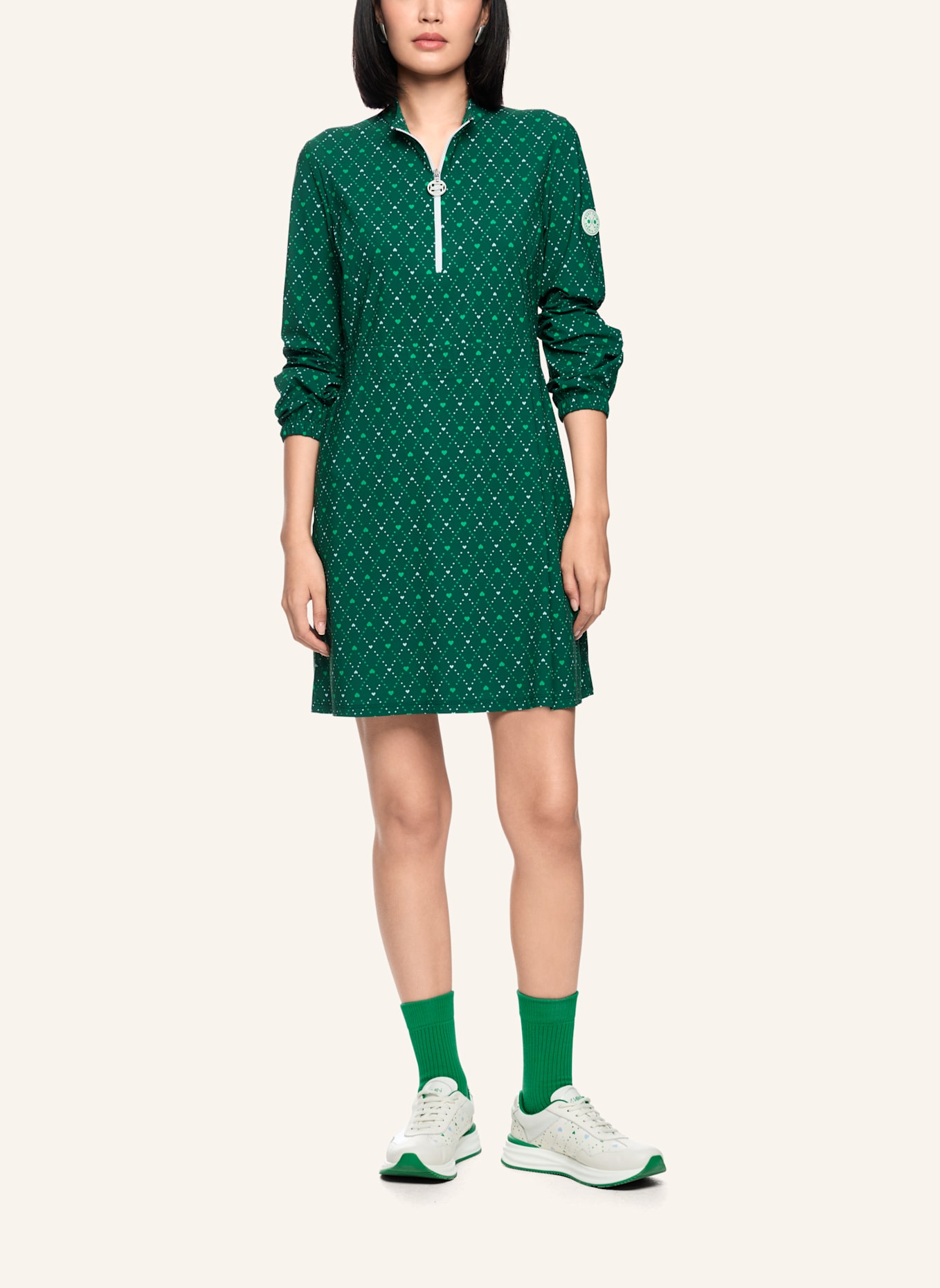 MARC CAIN Kleid: DUNKELGRÜN