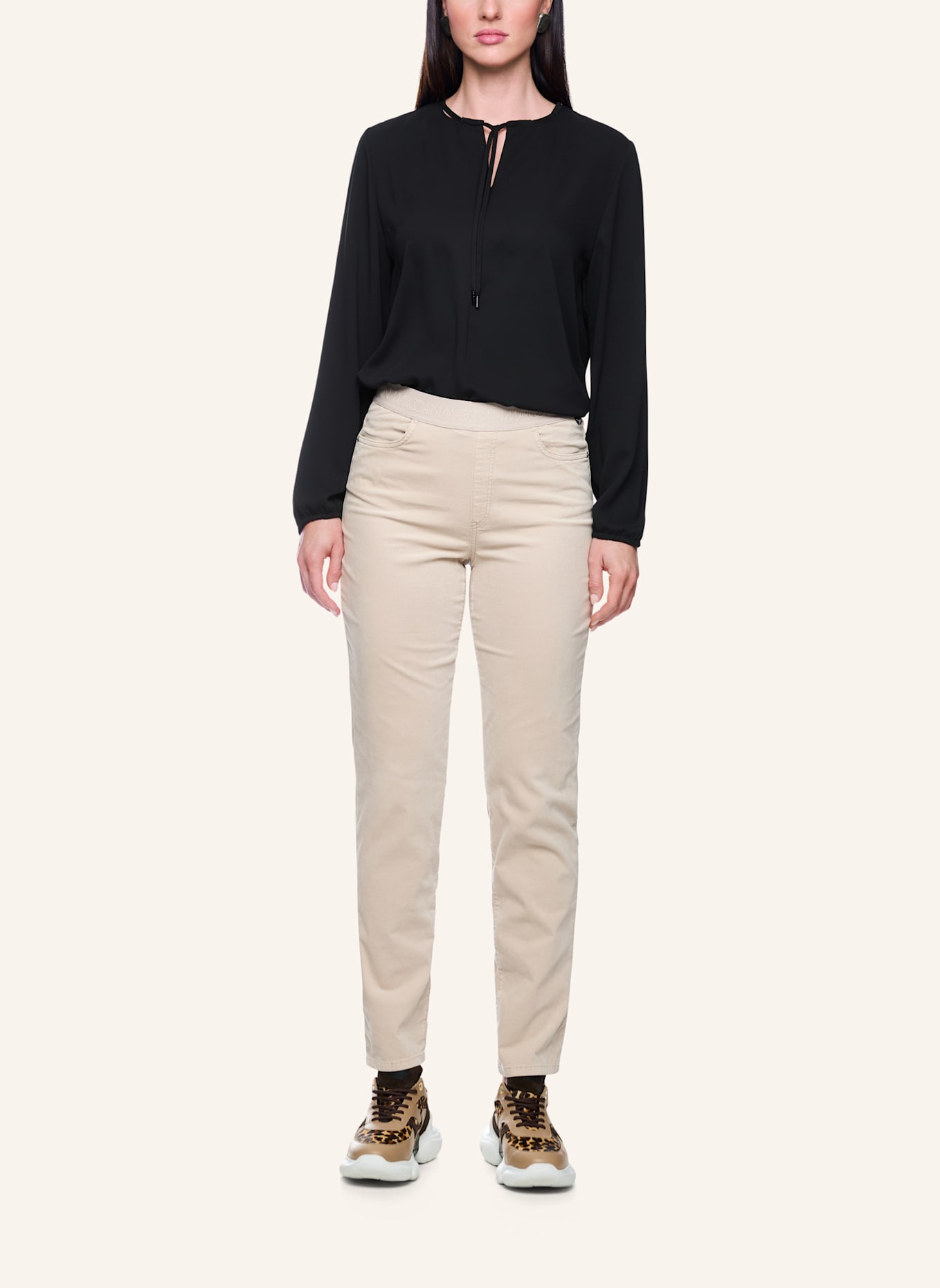 MARC CAIN Hose SIENA: BEIGE/ GRAU/ TAUPE