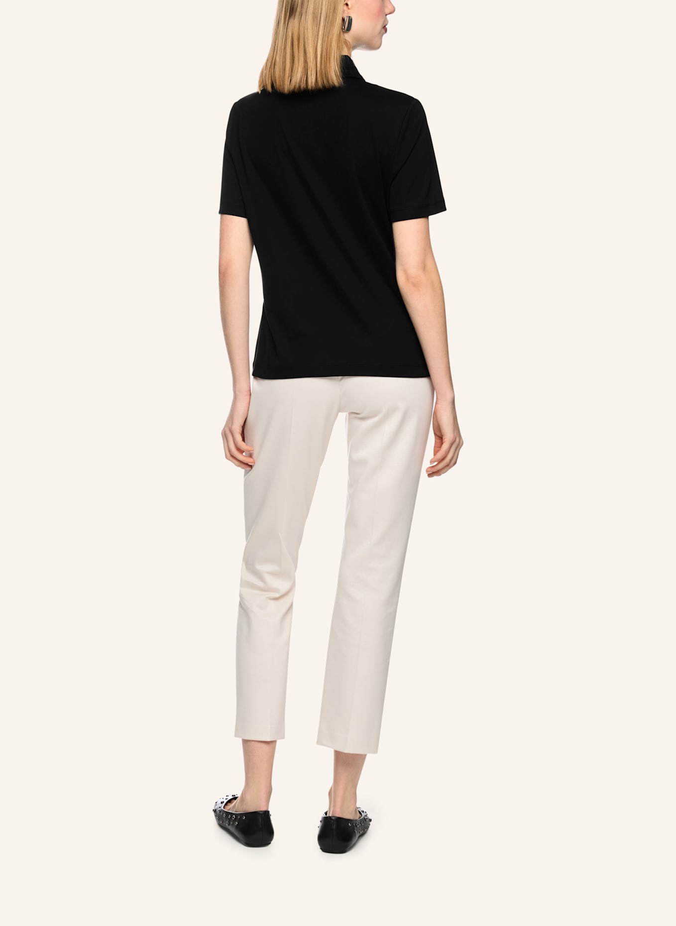 MARC CAIN Jersey-Poloshirt: SCHWARZ