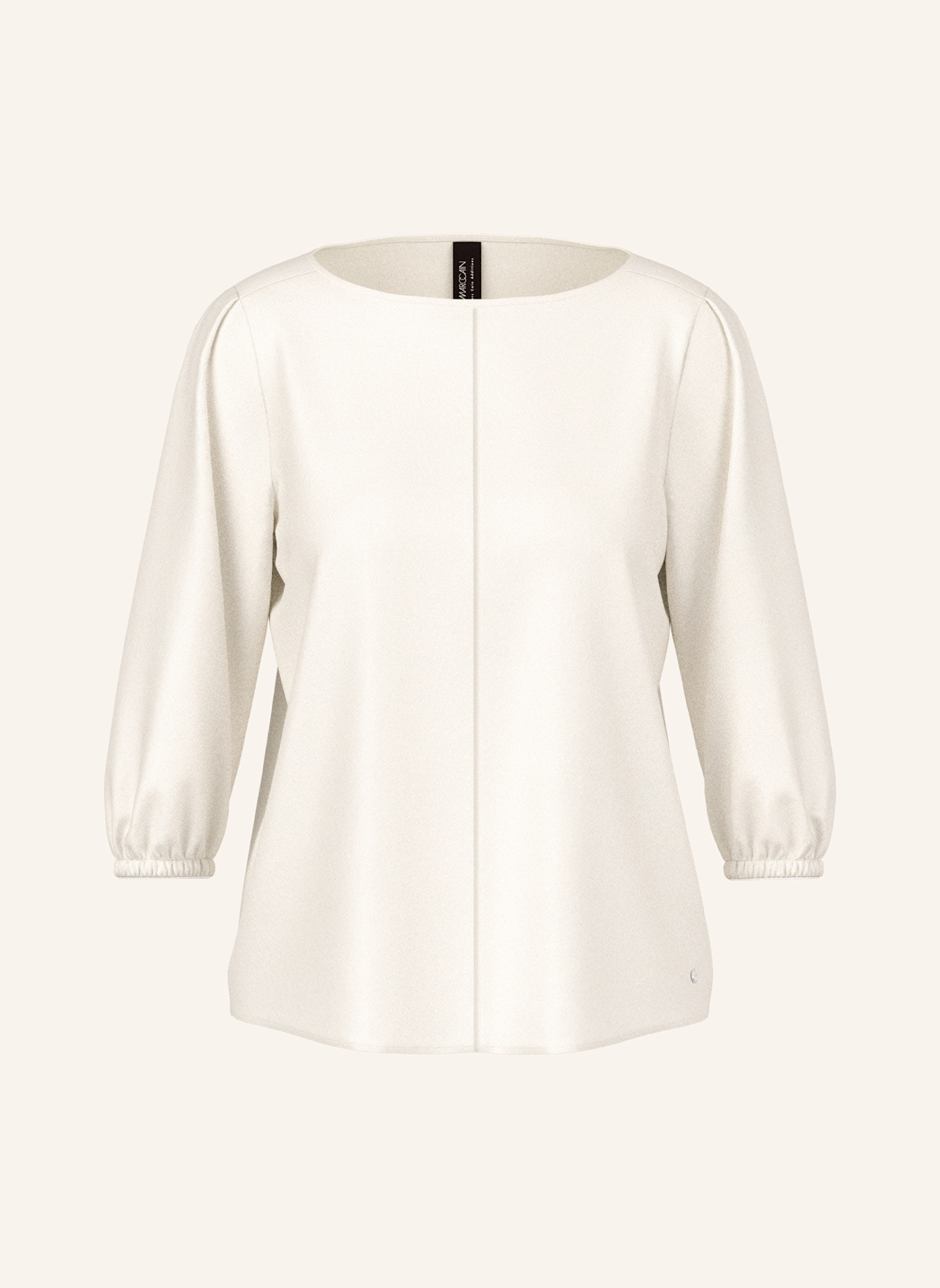 MARC CAIN Seidenbluse mit 3/4-Arm: WEISS/ CREME