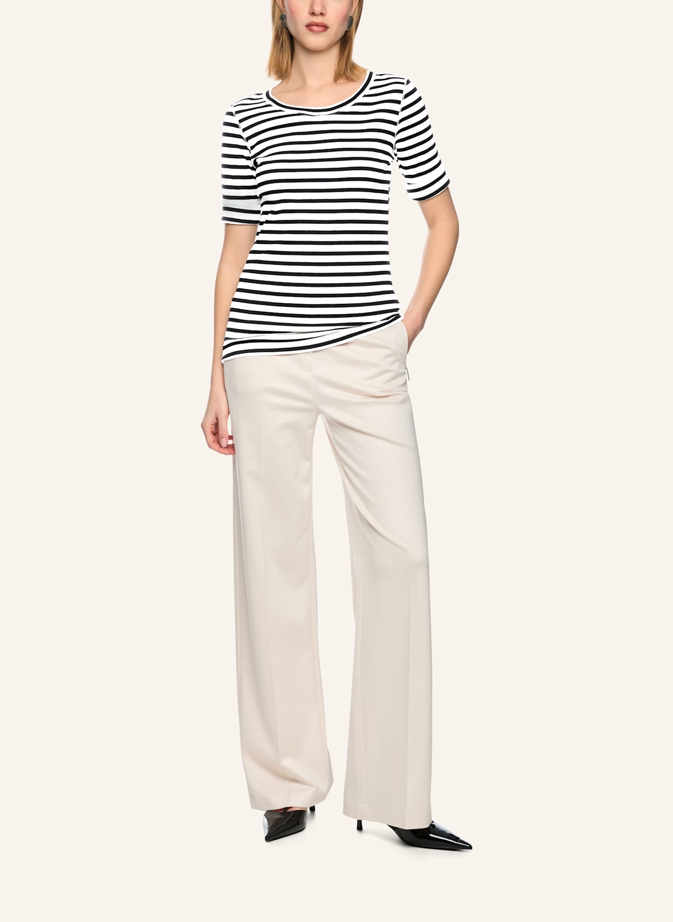 MARC CAIN Shirt mit 3/4-Arm: WEISS