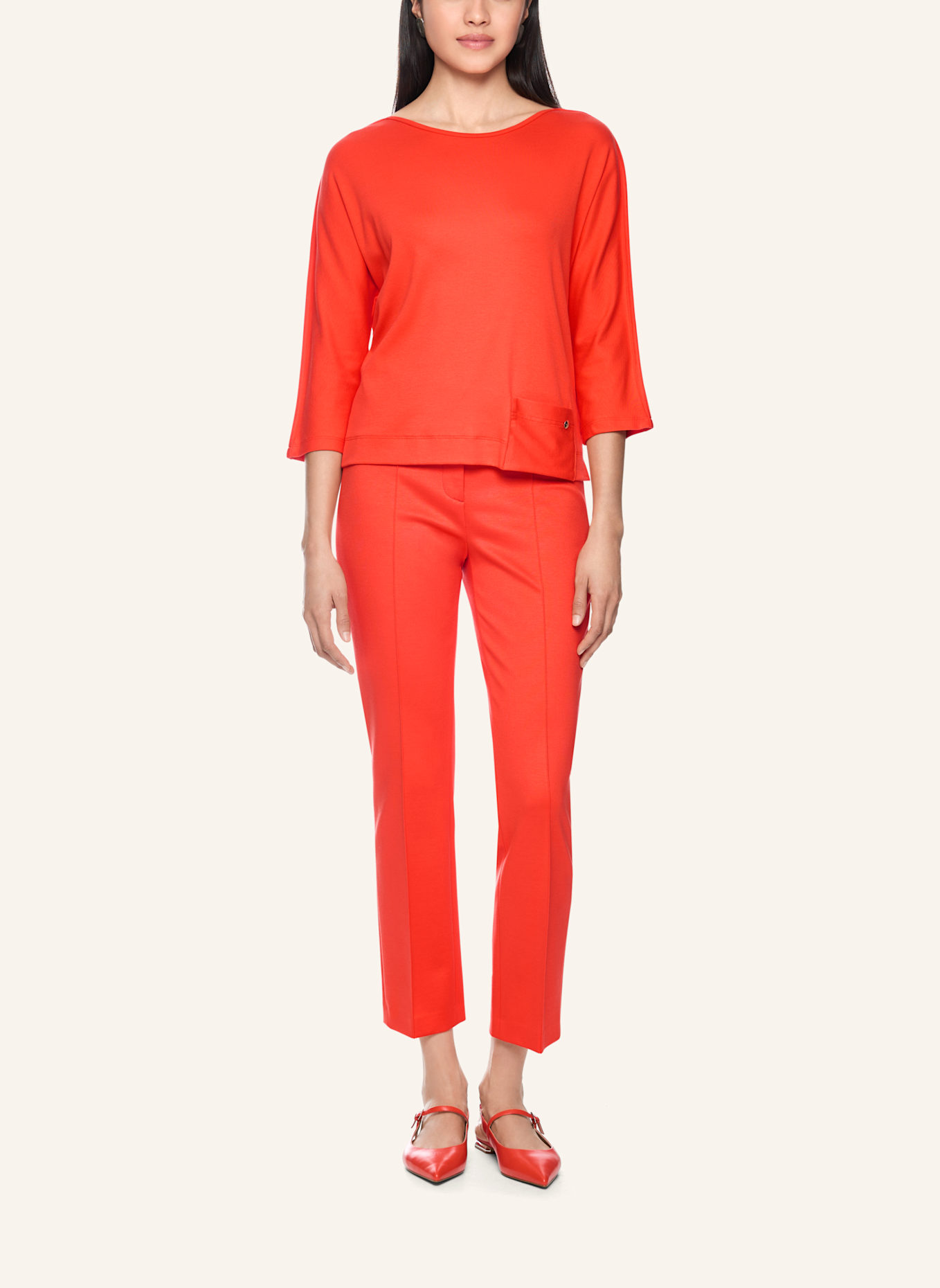 MARC CAIN Shirt mit 3/4-Arm: ROT