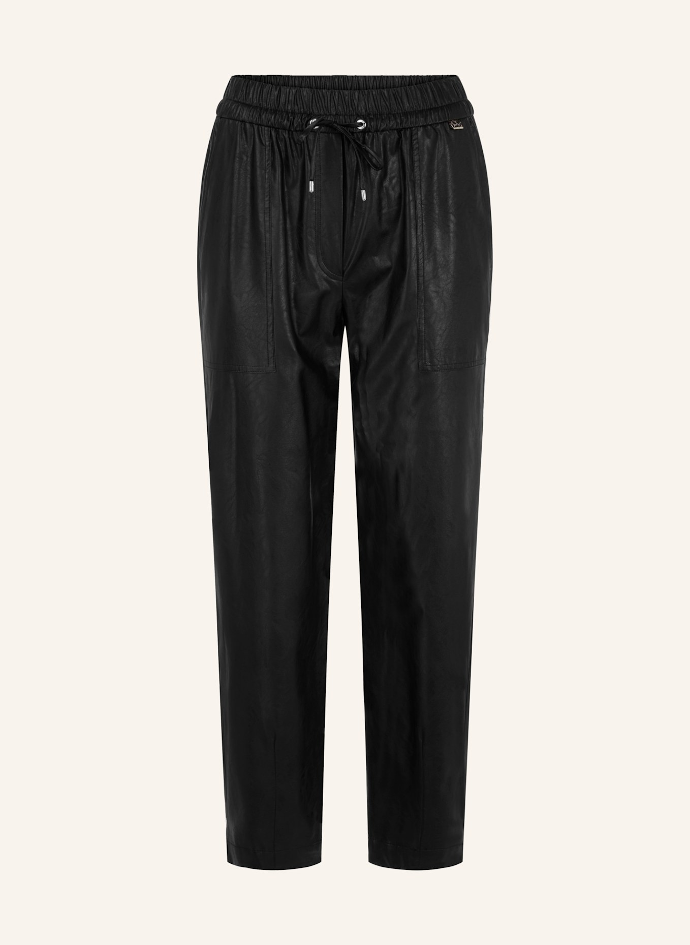 MARC CAIN Hose RANCHI in Lederoptik: SCHWARZ