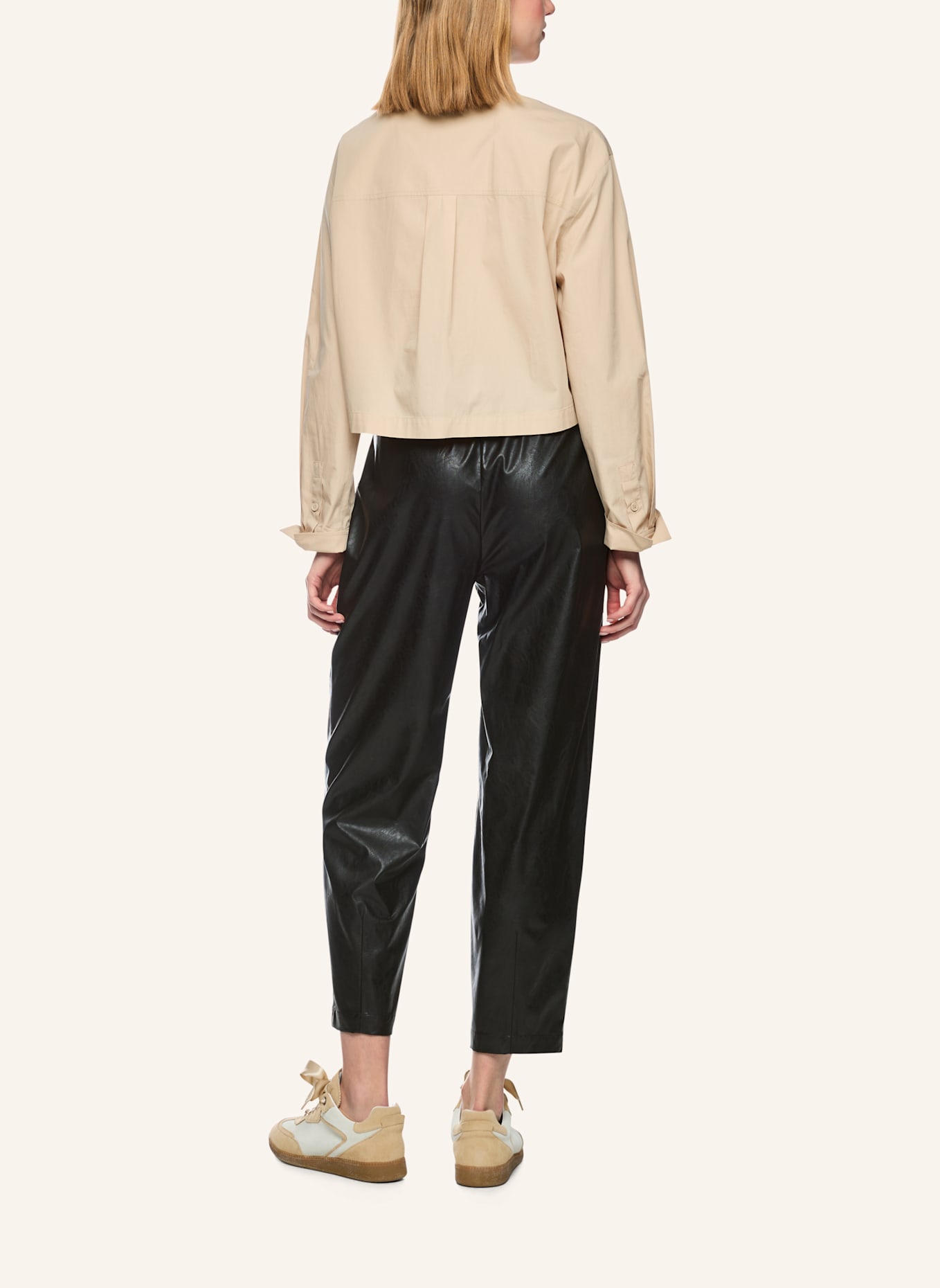 MARC CAIN Hose RANCHI in Lederoptik: SCHWARZ