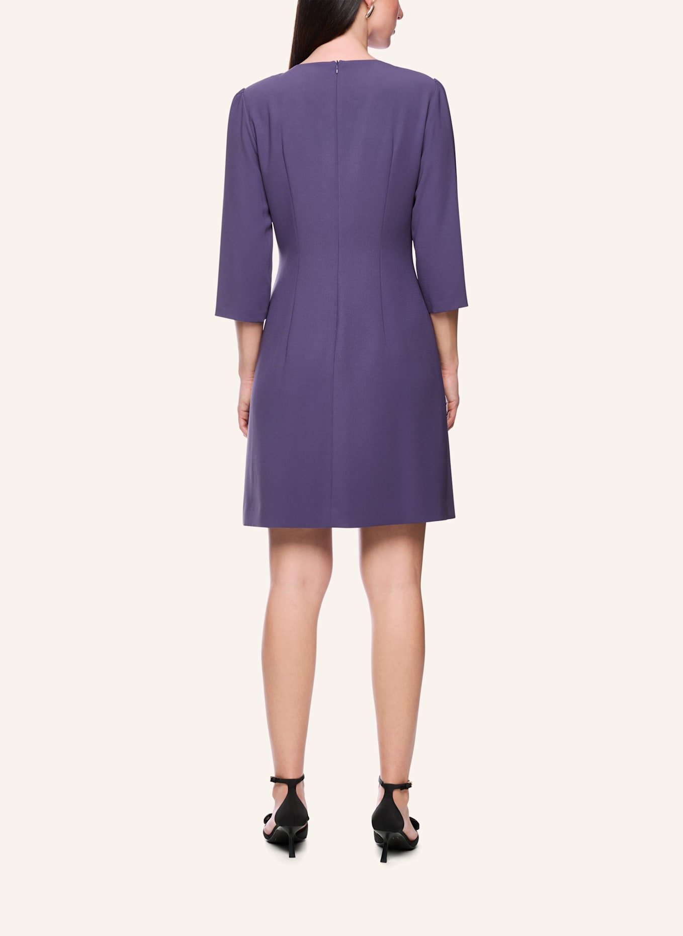 MARC CAIN Kleid mit 3/4-Arm und Schmucksteinen: DUNKELLILA