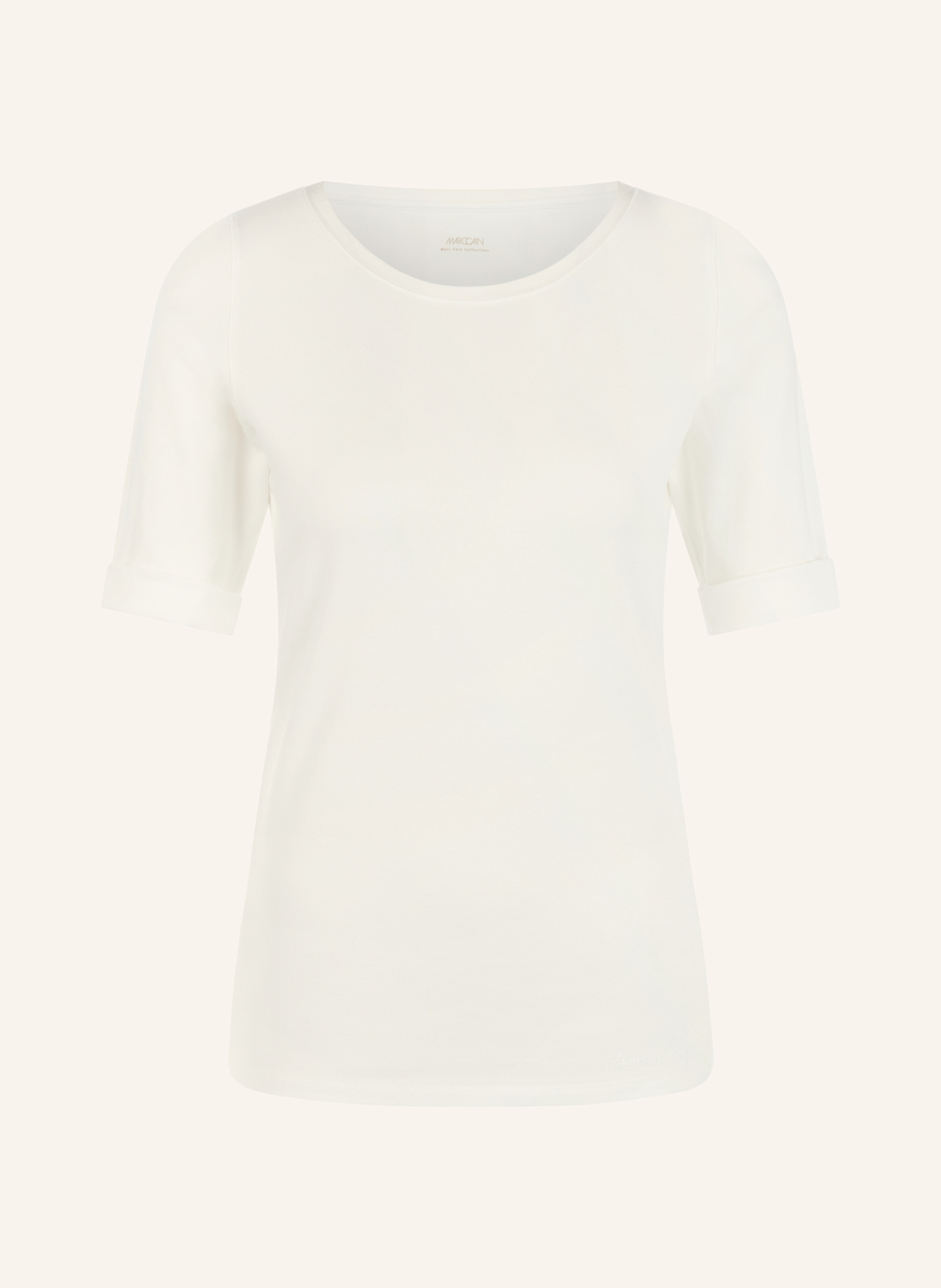 MARC CAIN T-Shirt: WEISS/ CREME