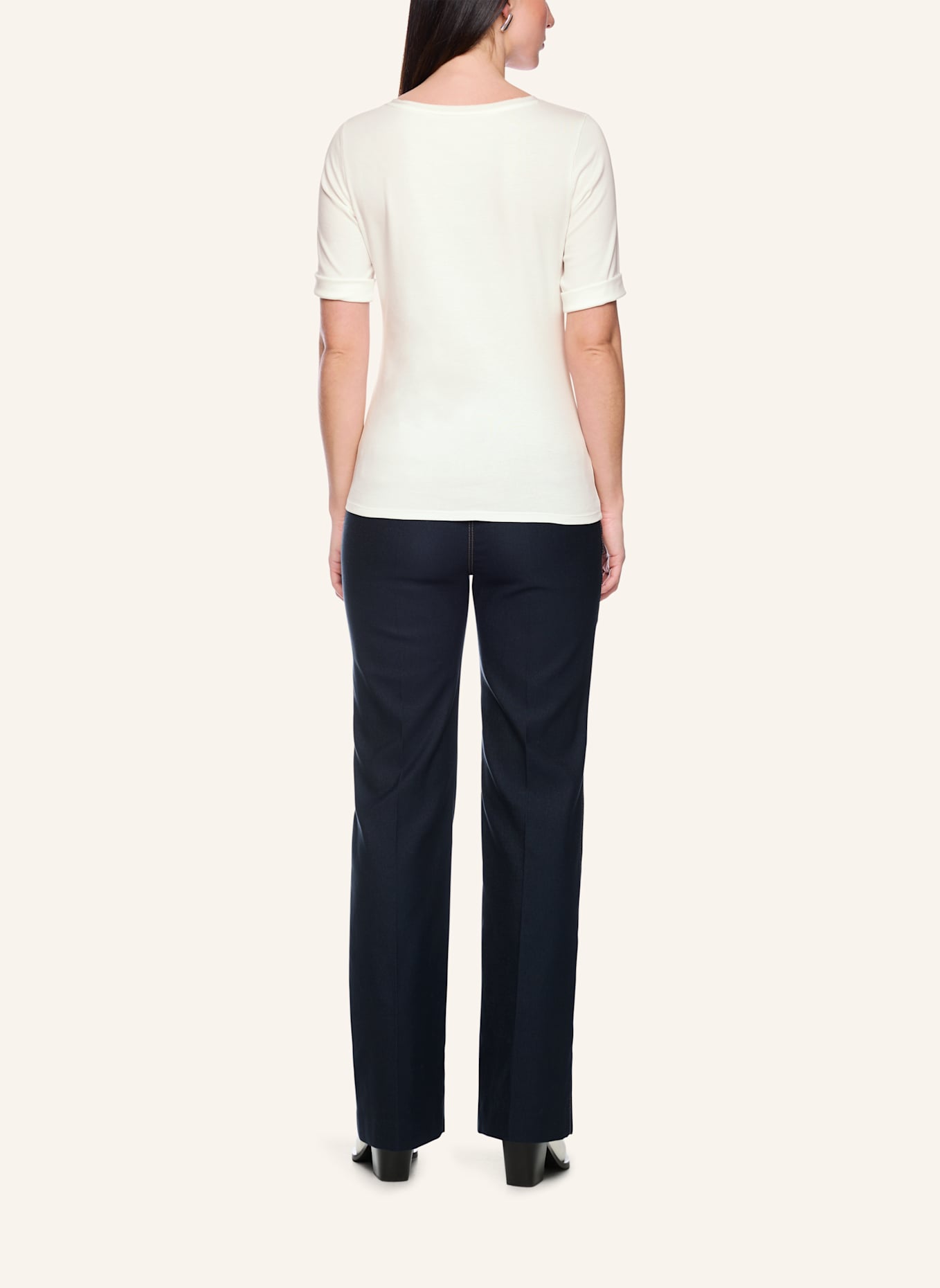 MARC CAIN T-Shirt: WEISS/ CREME