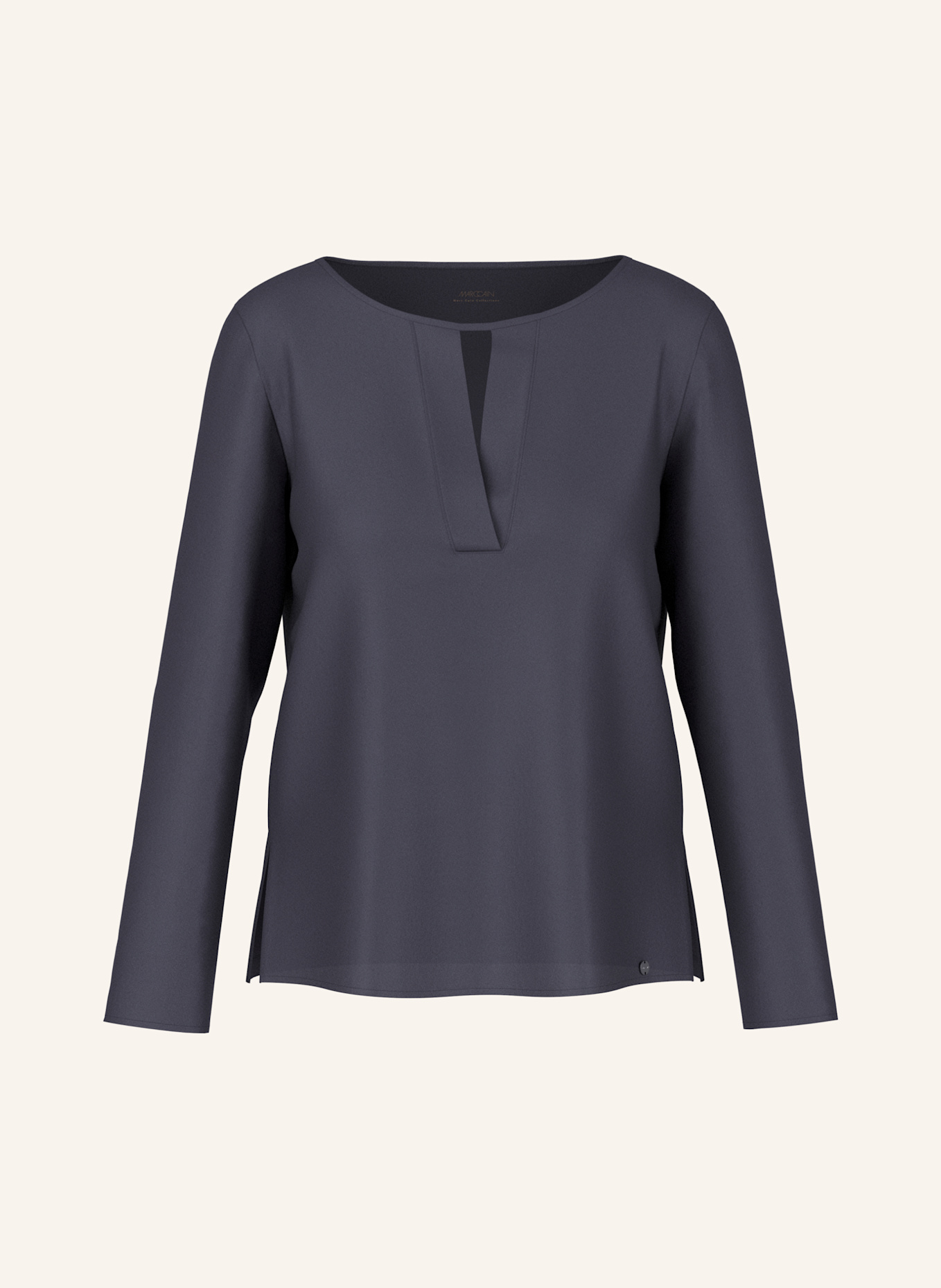 MARC CAIN Blusenshirt aus Seide im Materialmix: BLAU