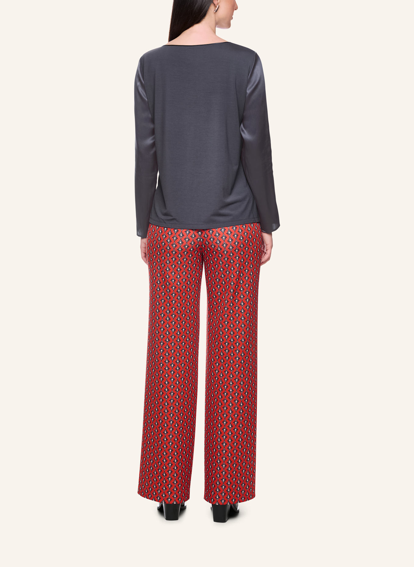 MARC CAIN Blusenshirt aus Seide im Materialmix: BLAU