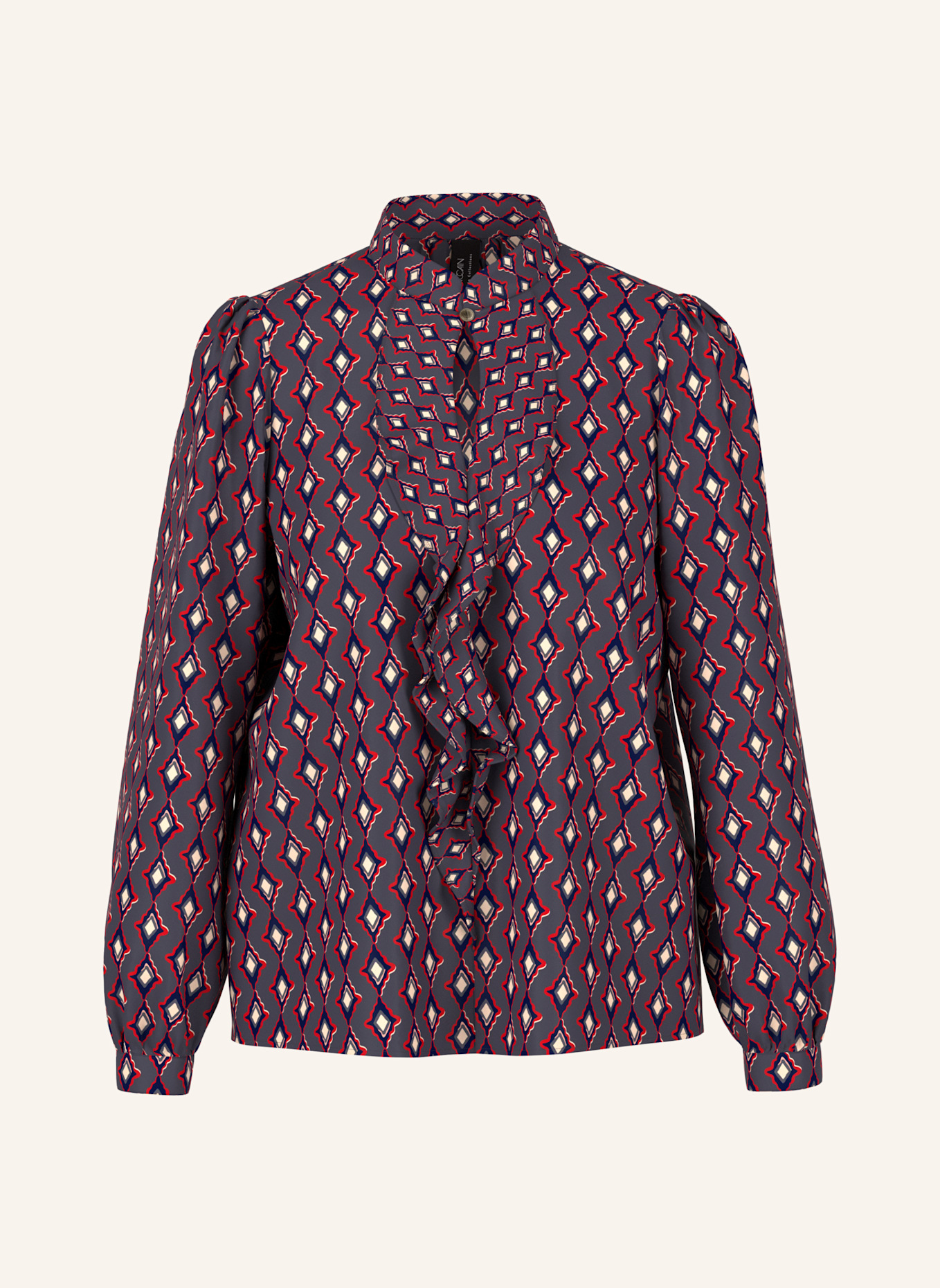 MARC CAIN Blusenshirt mit Volants: BLAU