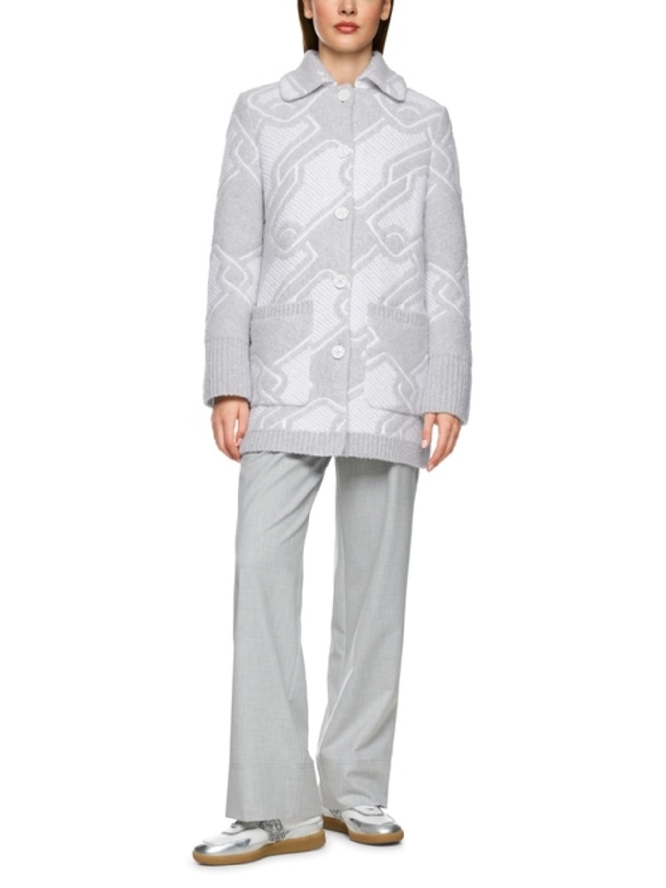 MARC CAIN Mantel: SILBER/ GRAU