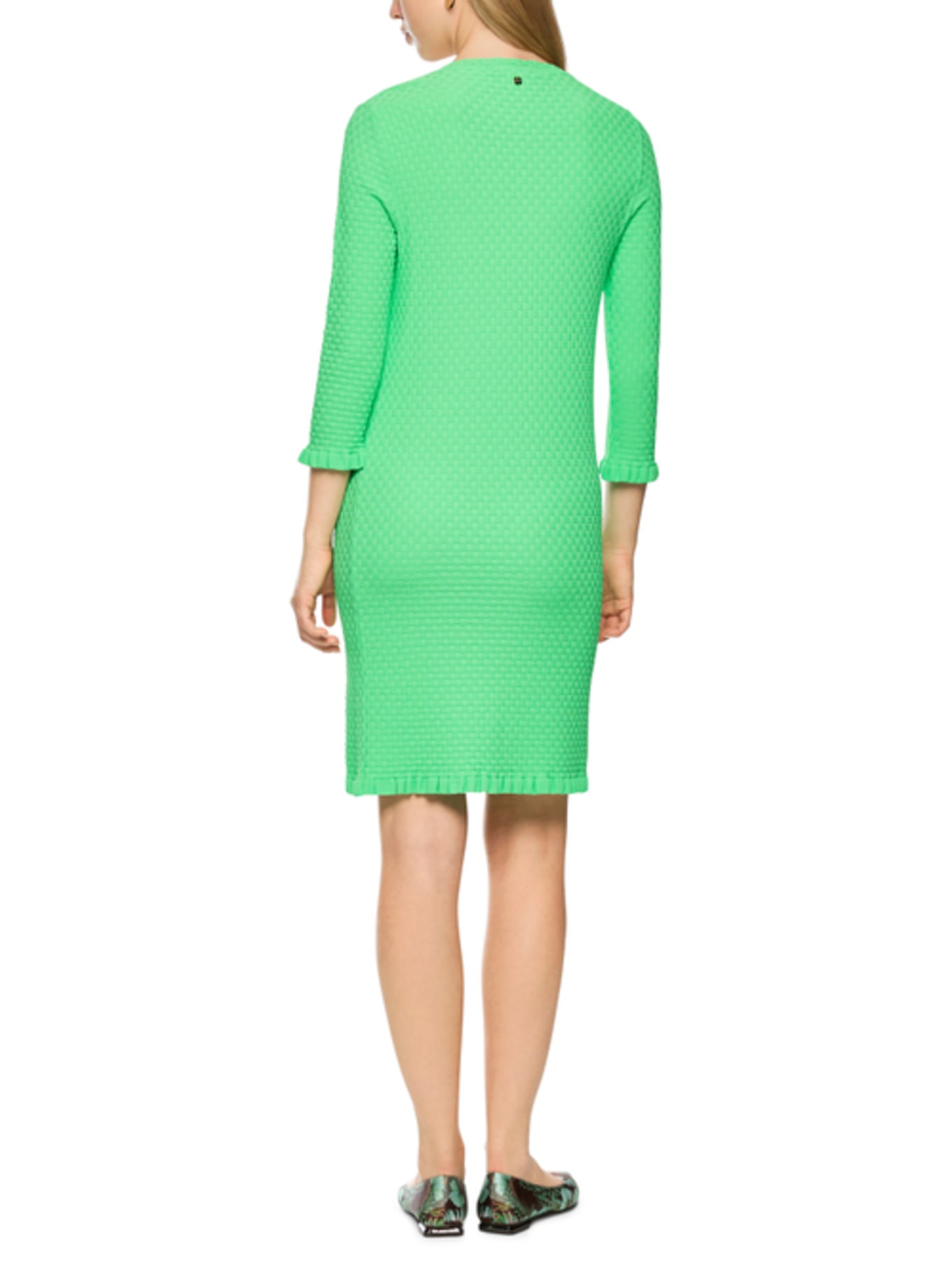 MARC CAIN Etuikleid mit Rüschen: HELLGRÜN