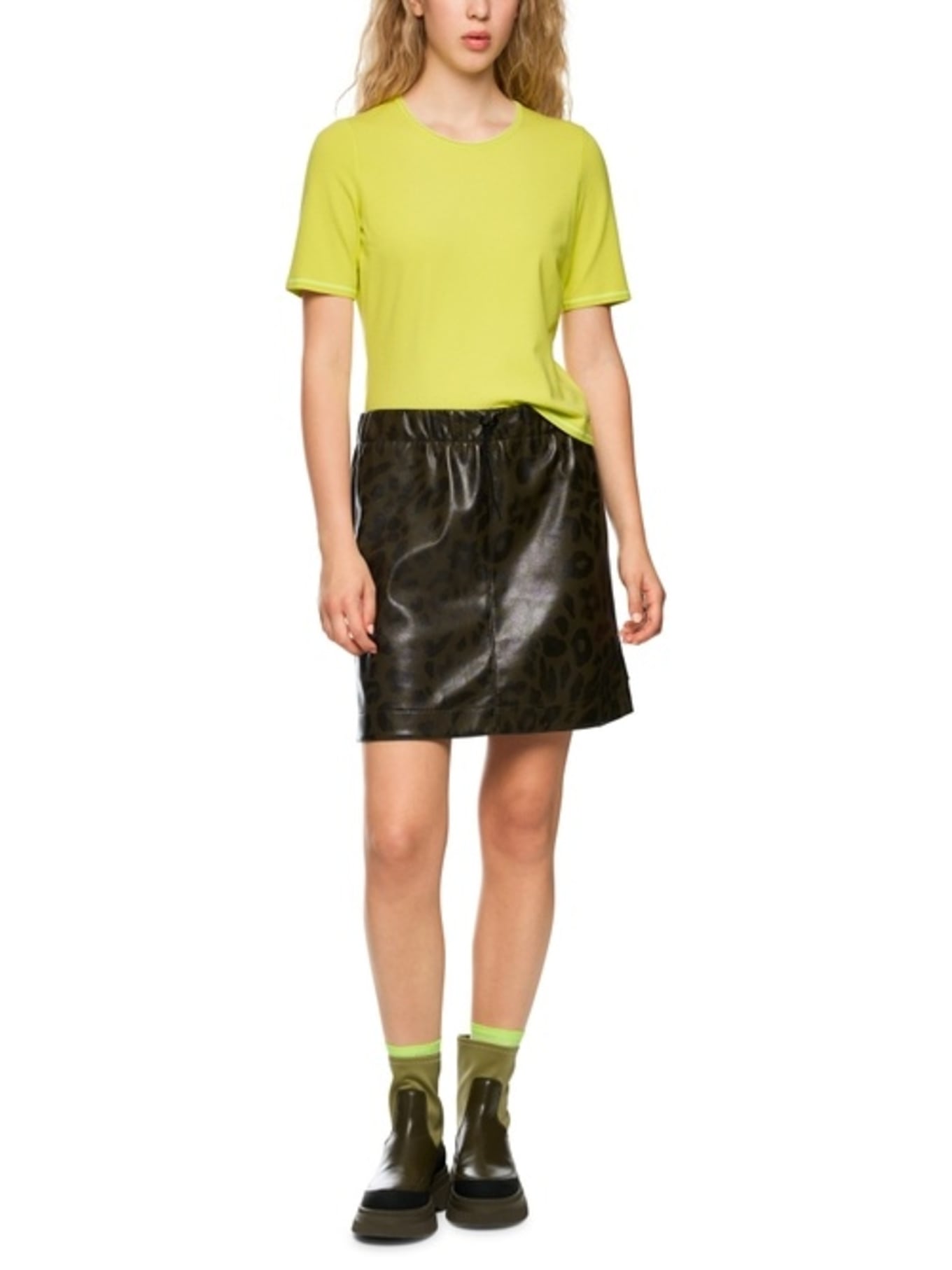 MARC CAIN Pullover mit Glitzergarn: GELB