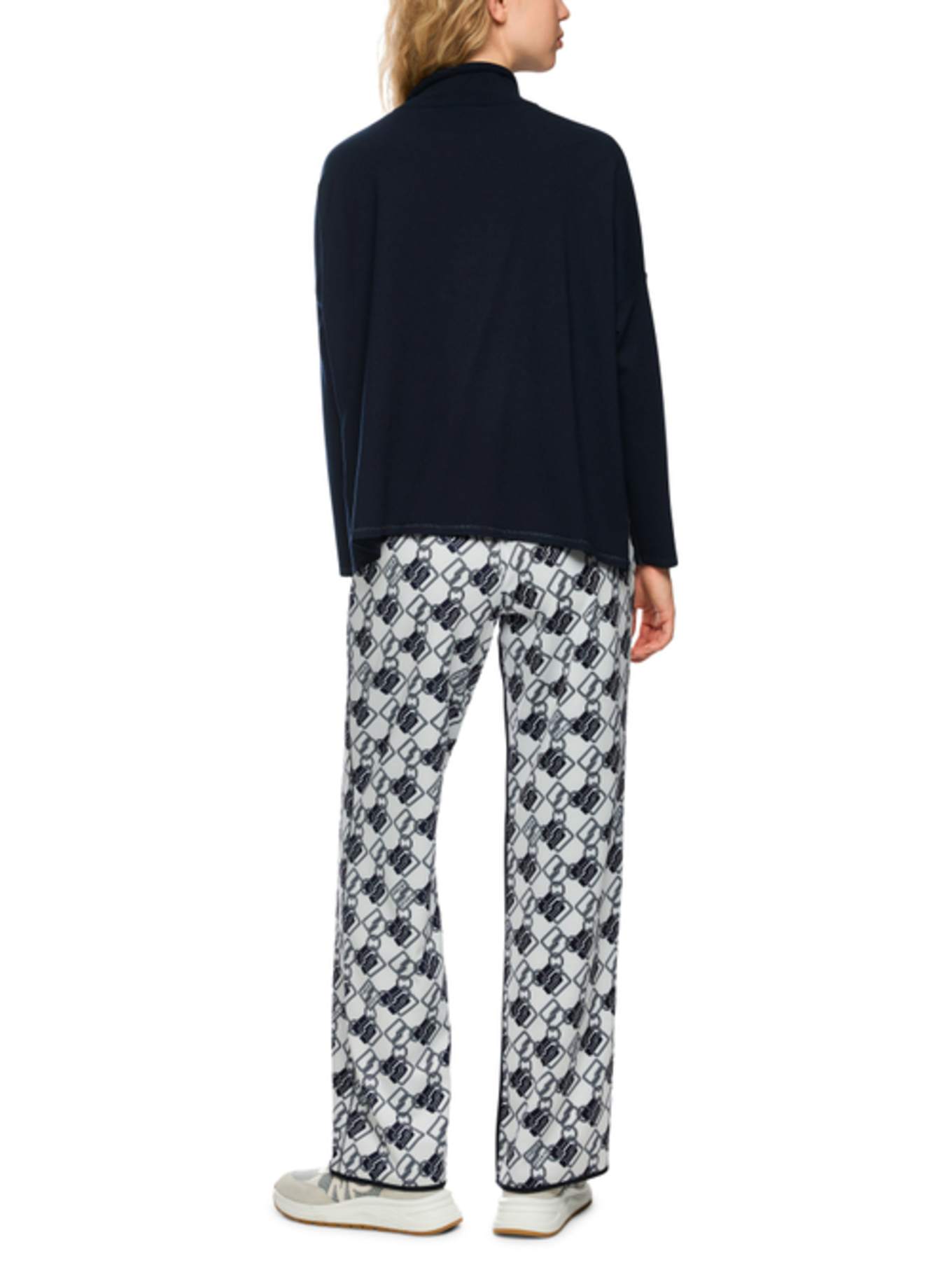 MARC CAIN Pullover mit Glitzergarn: DUNKELBLAU