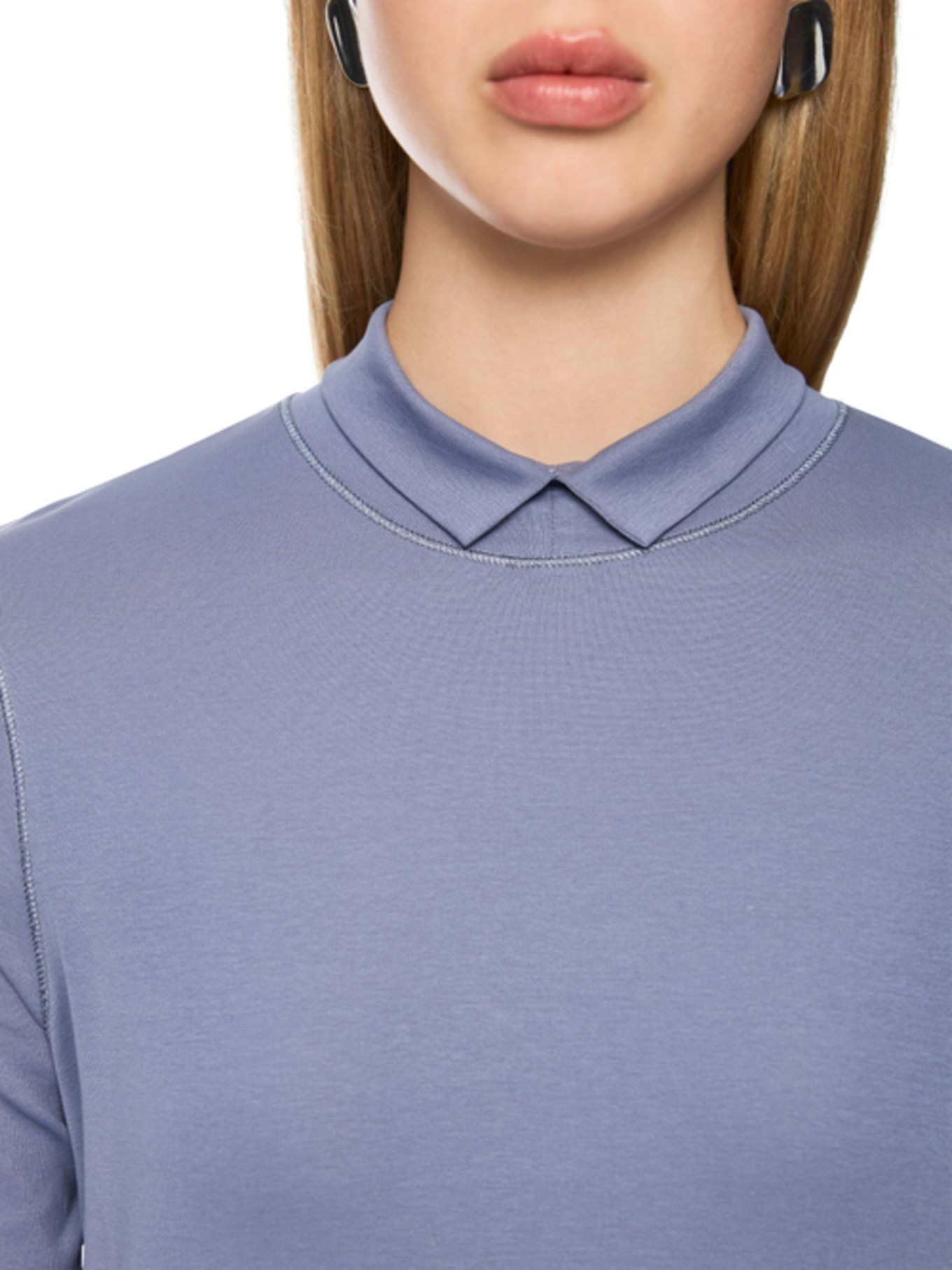 MARC CAIN Longsleeve mit Schmucksteinen: LILA