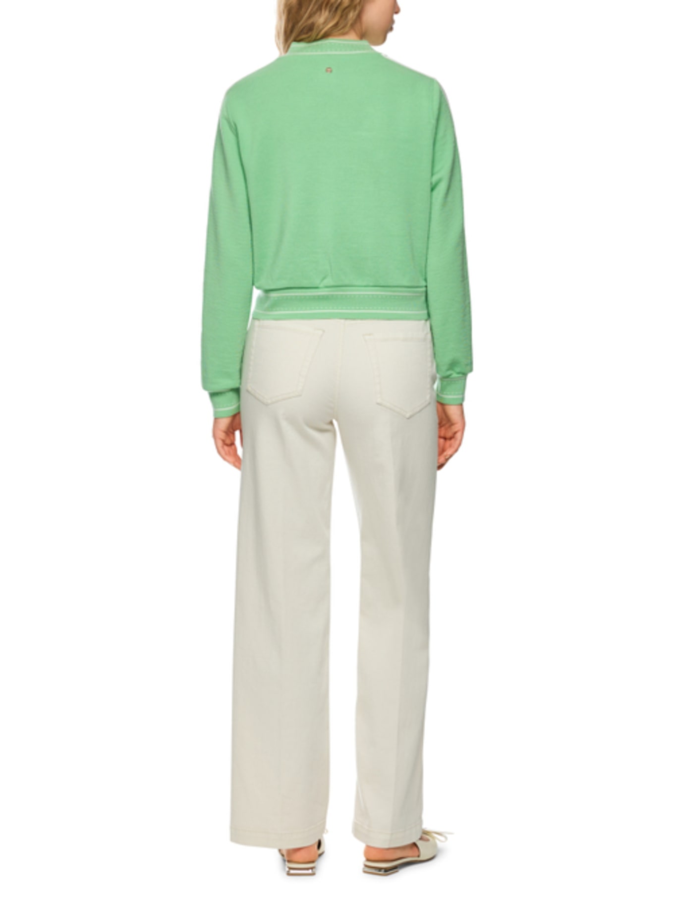 MARC CAIN Blouson mit Galonstreifen: HELLGRÜN