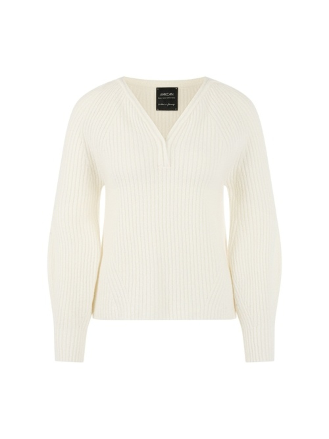 MARC CAIN Pullover: WEISS/ CREME