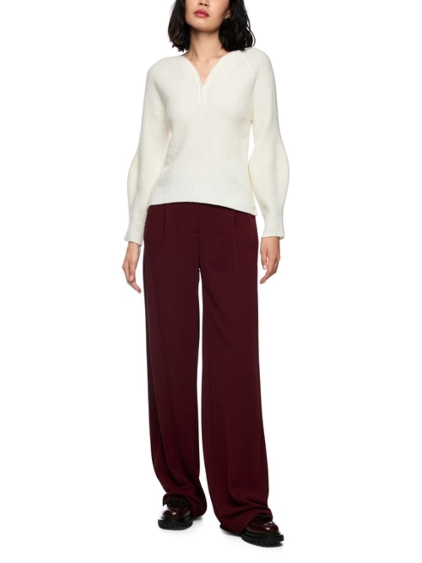 MARC CAIN Pullover: WEISS/ CREME