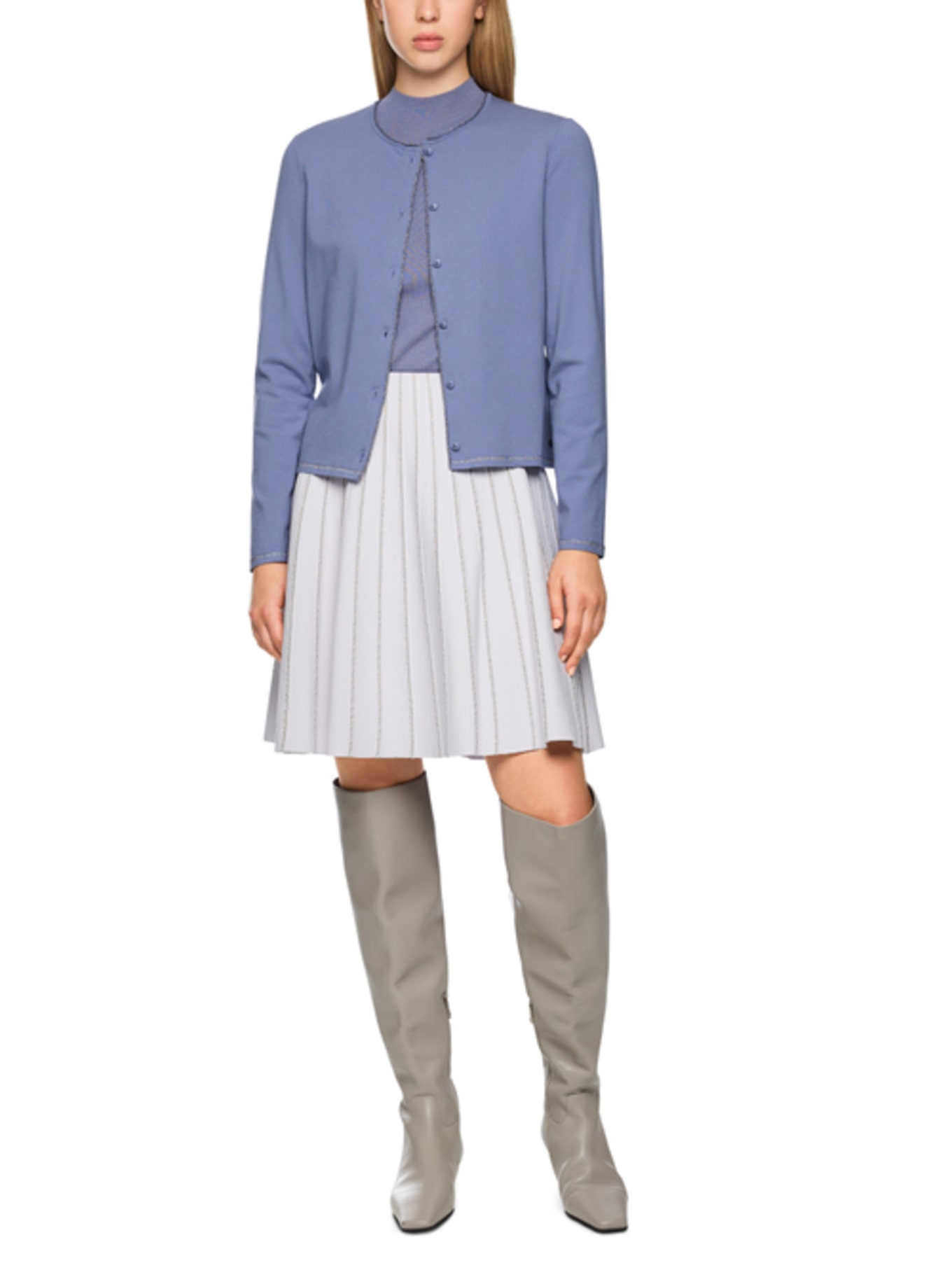 MARC CAIN Strickjacke mit Glitzergarn: LILA